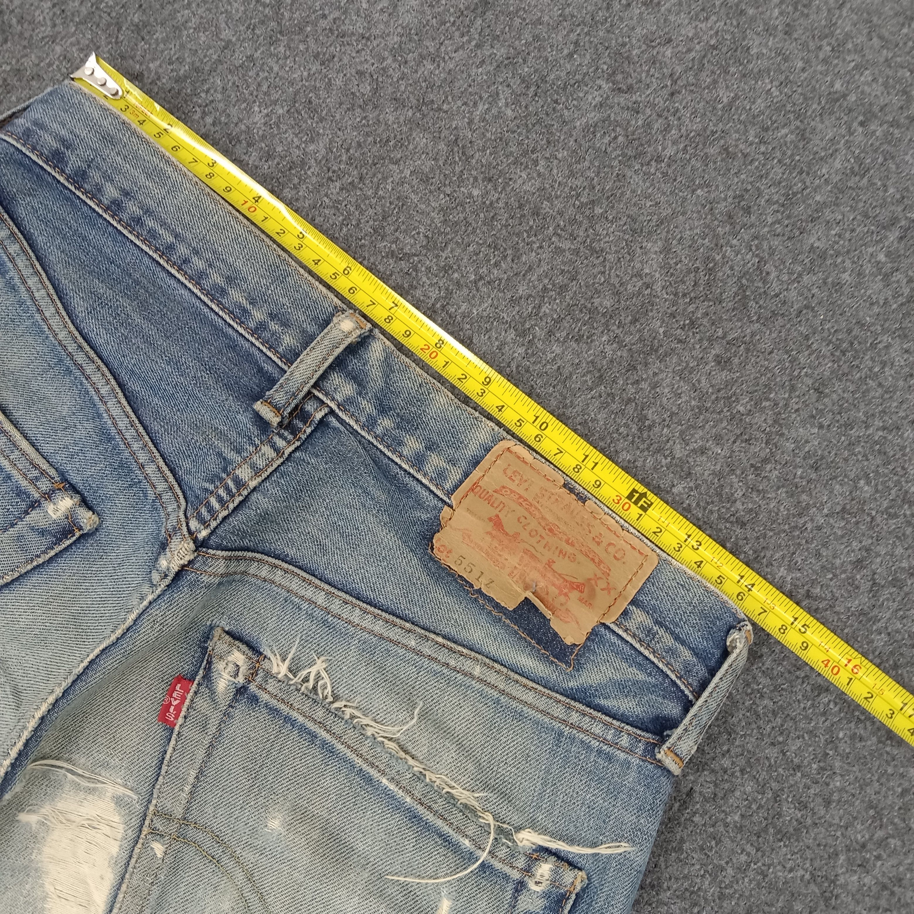 Levi's × Vintage Levi's 551 Z American Big E Distressed SelvedgeDenim Jeans Size US 29 - 11 Thumbnail