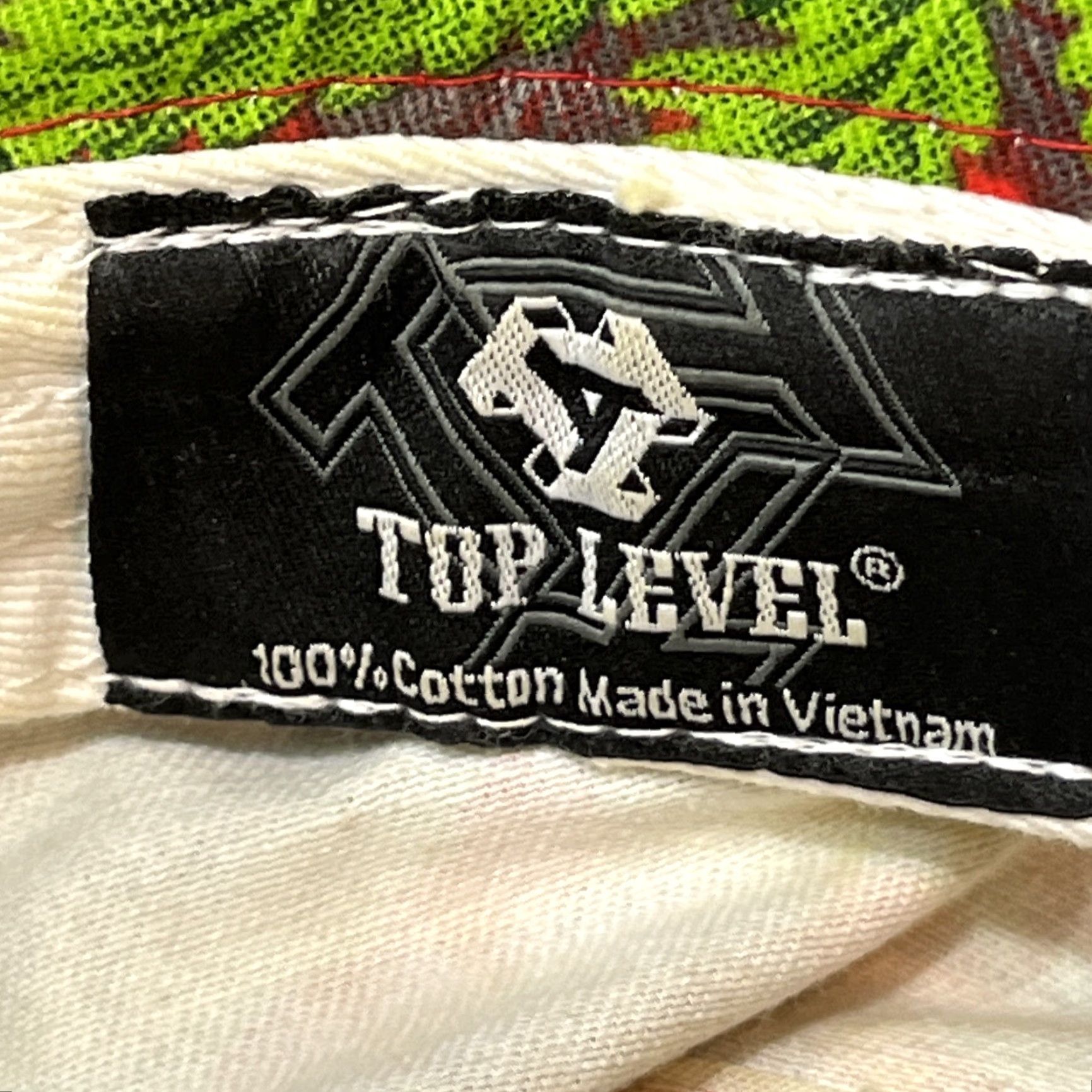 Vintage VINTAGE Top Level BUCKET Hat Unisex Adults One Size Cotton Canvas Marijuana Leaf Red Green Beach Casual 4/20 Size ONE SIZE - 2 Thumbnail