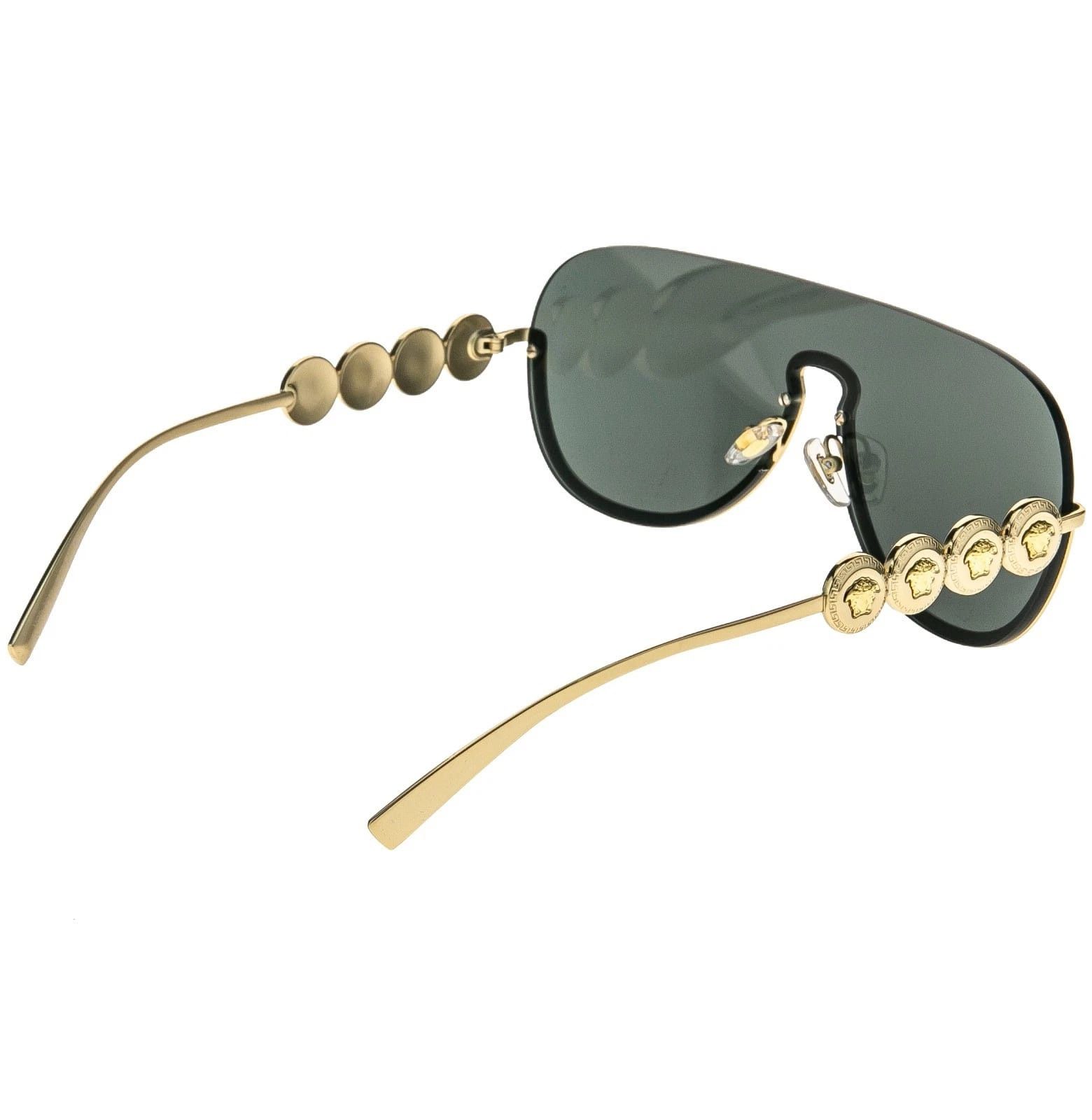 Versace VERSACE VE2215 2215 Coin Medusa Stud Gold Black Pilot Mask Size ONE SIZE - 9 Thumbnail