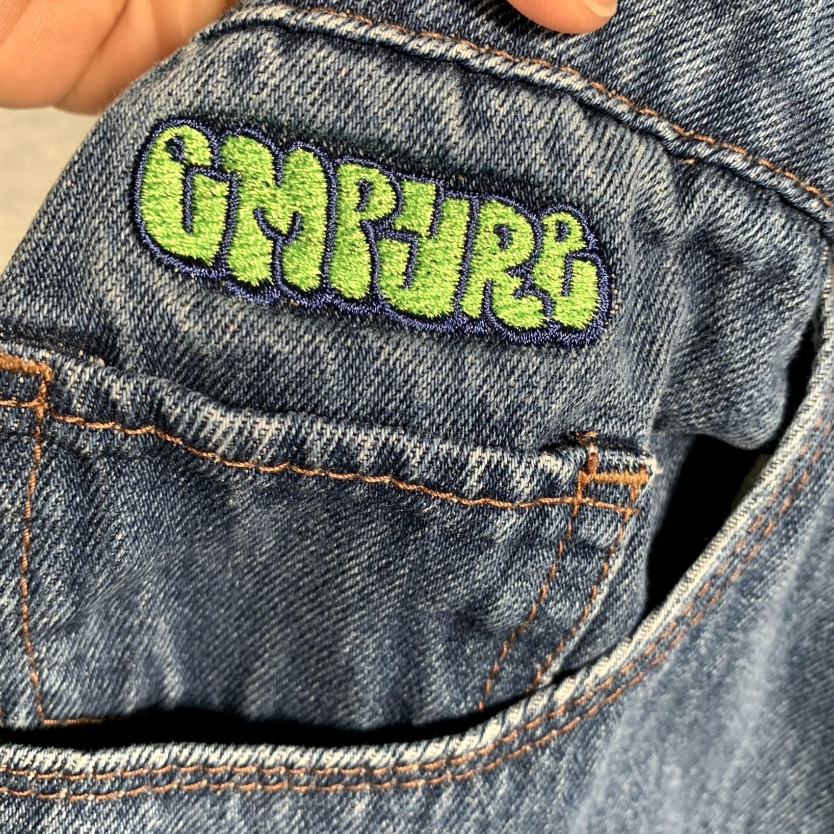 Empyre Empyre Tori Jeans Women Large Blue Cargo Jogger Denim Elastic Cuffs Pockets Y2K Jeans Size 38" / US 16 / IT 52 - 7 Thumbnail