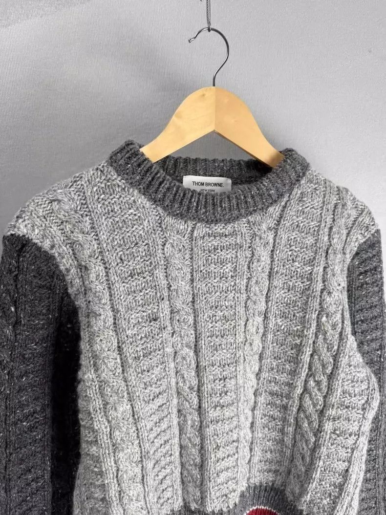 Thom Browne Thom Browne size1 Gray striped patchwork wool sweater Size US S / EU 44-46 / 1 - 3 Thumbnail