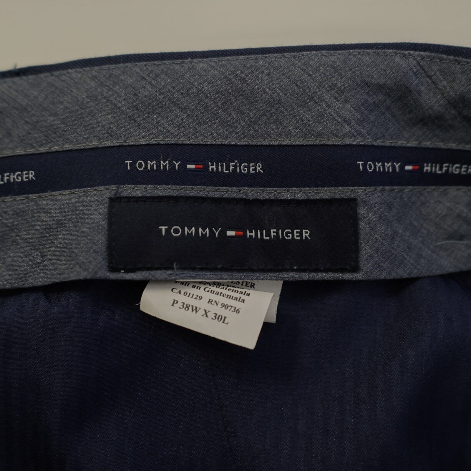 Tommy Hilfiger Tommy Hilfiger Blue Sharkskin Wool Blend Flat Front Dress Pa Size 38R - 5 Thumbnail