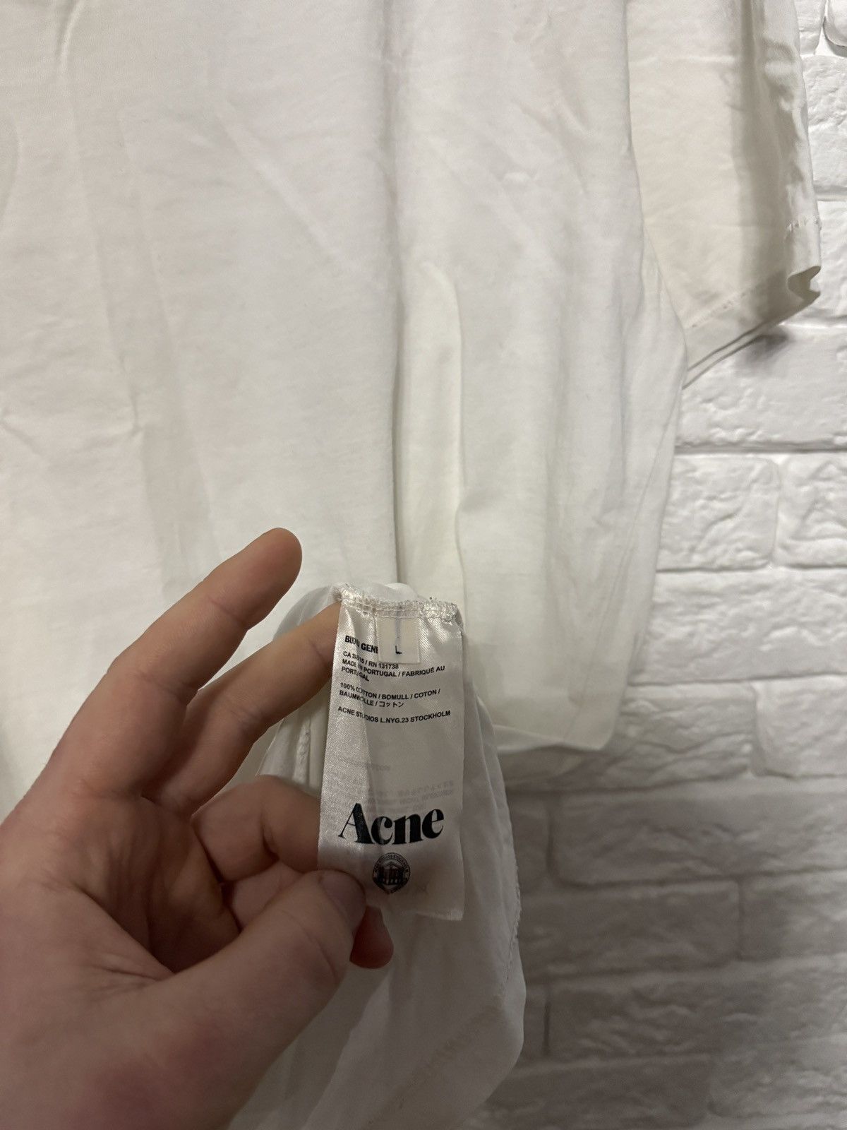 Acne Studios Ance Studios Women`s White Blank T-shirt Designer Tee Sz L Size L / US 10 / IT 46 - 5 Thumbnail
