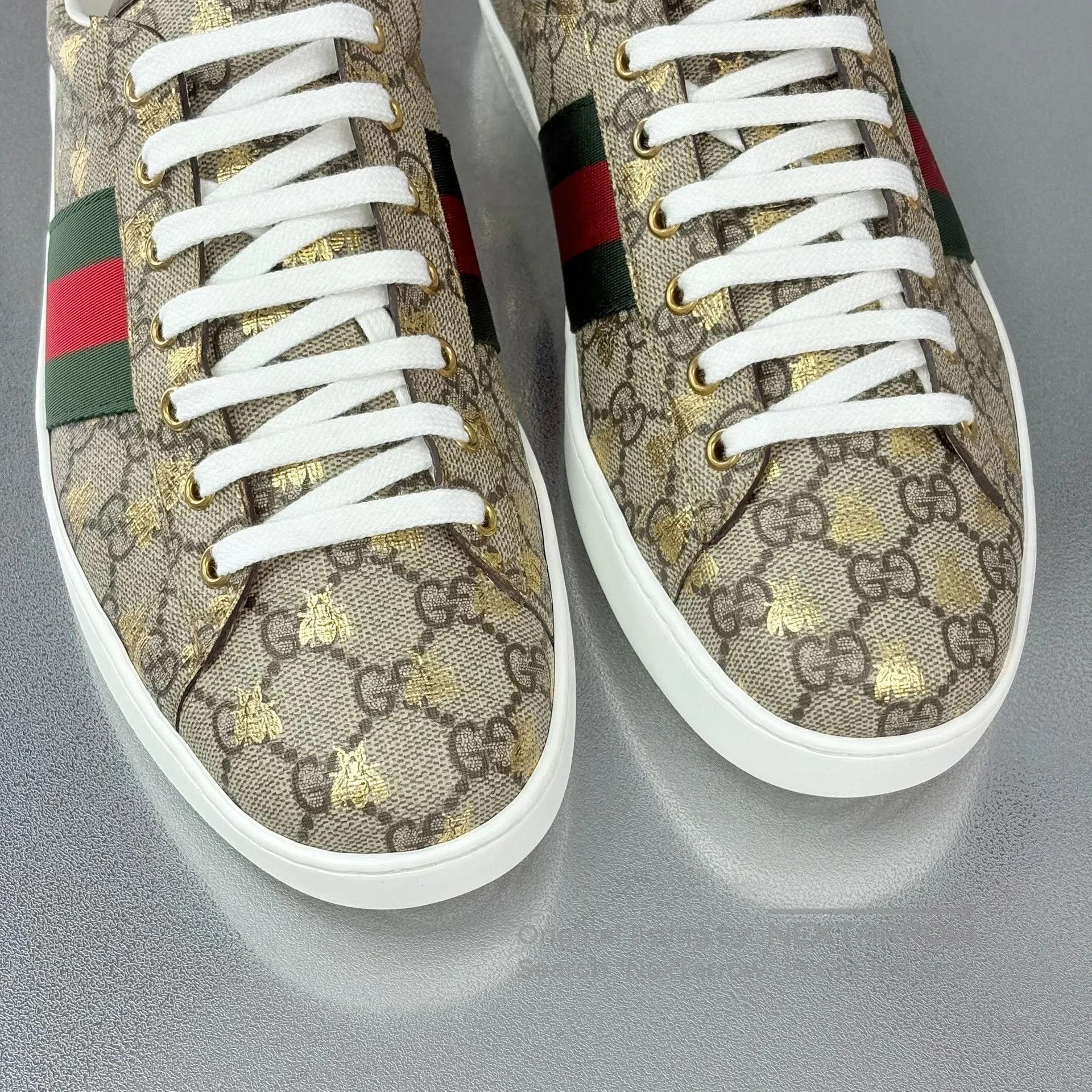 Gucci Gucci Ace Gold Bee Sneakers. Size US 11.5 / EU 44-45 - 2 Thumbnail