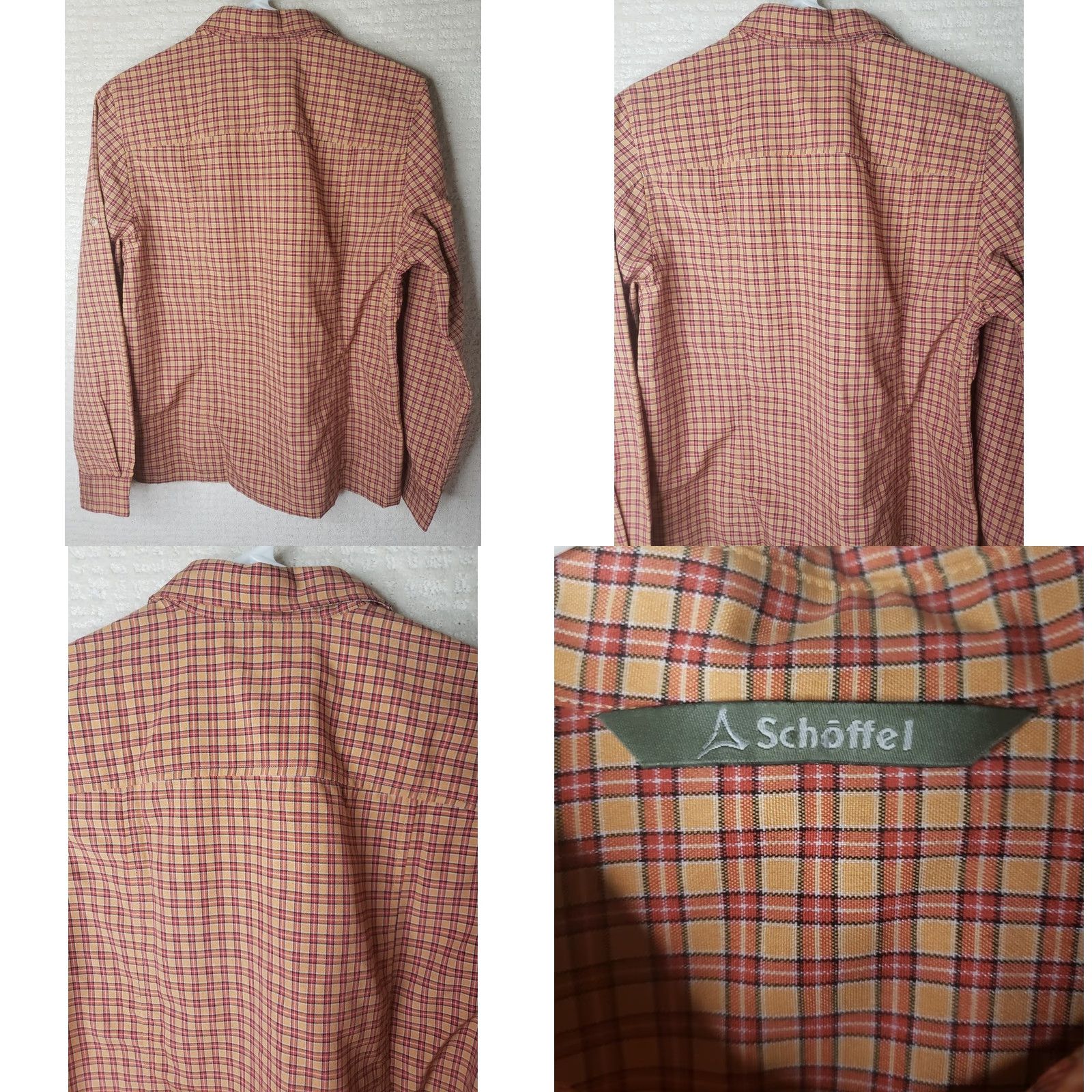 Vintage VINTAGE Schoffel Women's Long Sleeve Button Down Check Shirt M Orange Size M / US 6-8 / IT 42-44 - 8 Thumbnail