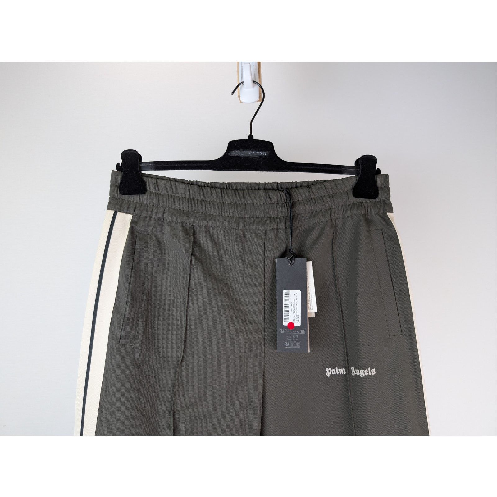 Palm Angels o1rshd1 Classic Logo Wool Track Pants in Military/Off-White Size US 32 / EU 48 - 3 Thumbnail