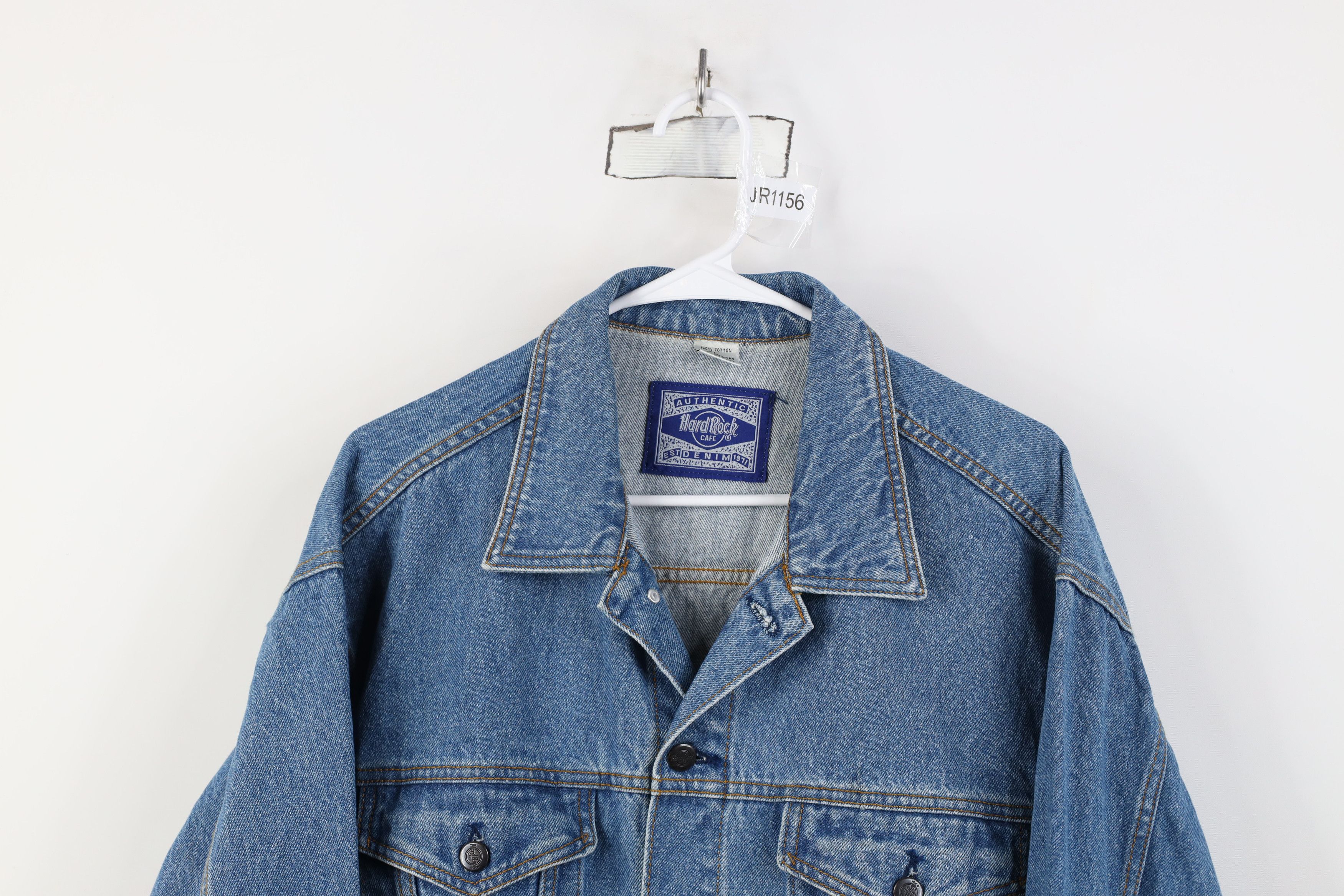 Hard Rock Cafe Vintage 90s Hard Rock Cafe New York Denim Trucker Jacket Size US L / EU 52-54 / 3 - 3 Thumbnail