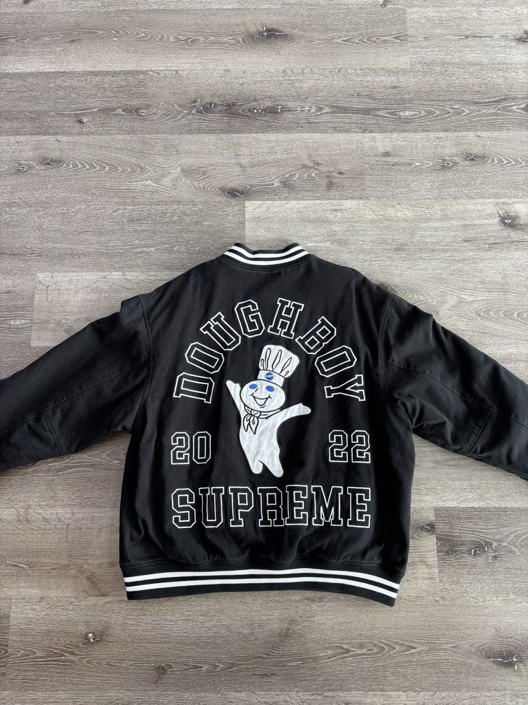 Supreme Supreme x Mitchell & Ness "Doughboy" Twill Varsity Jacket (BLACK) - Size XXL Size US XXL / EU 58 / 5 - 2 Thumbnail
