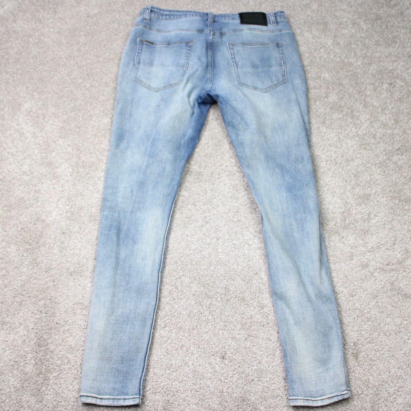 Denime Serenede Jeans Mens 36 Stretch Denim Acid Wash Blue Distressed Slim Regular Jeans Size US 36 / EU 52 - 7 Thumbnail
