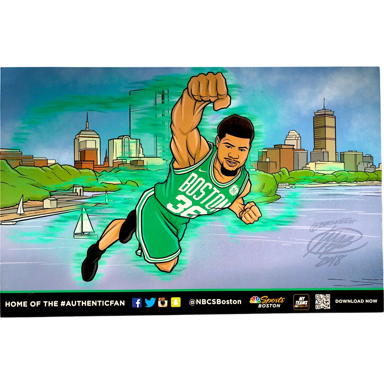 NBA 2018 Boston Celtics Authentic Fan Marcus Smart BBSketch Size ONE SIZE - 1 Thumbnail