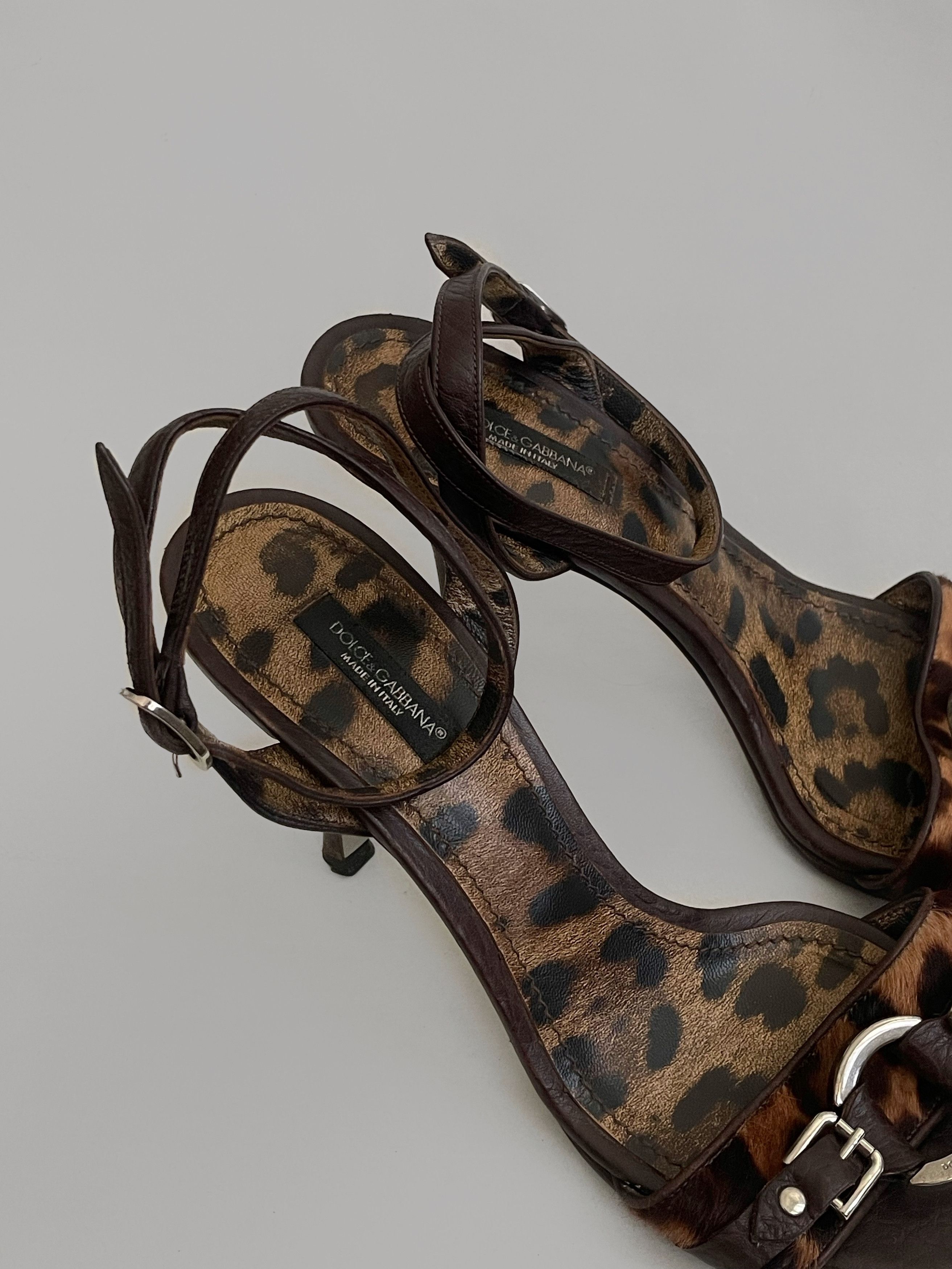 Dolce & Gabbana Archive Dolce Gabbana leopard leather/fur mules/heels 2000s Size US 8 / IT 38 - 3 Thumbnail