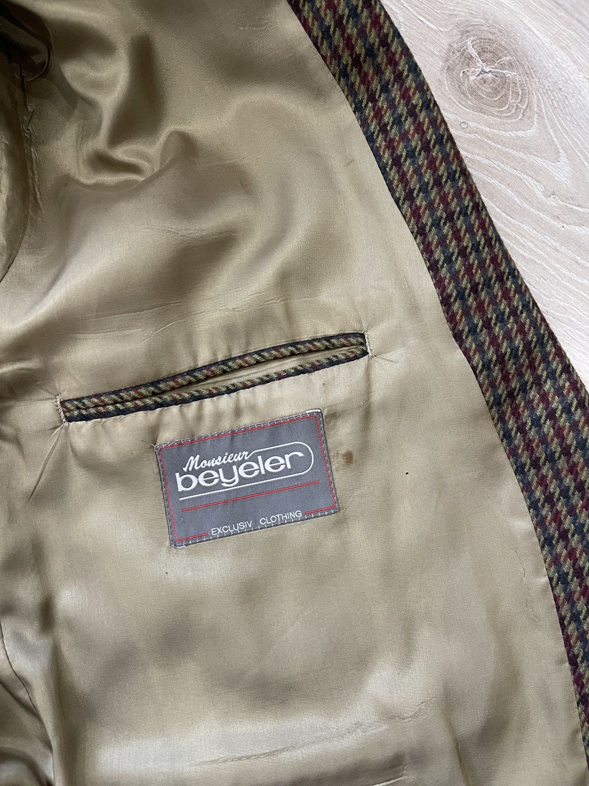 Vintage Vintage blazer wool classic jacket sport coat beyeler rare Size 48R - 7 Thumbnail