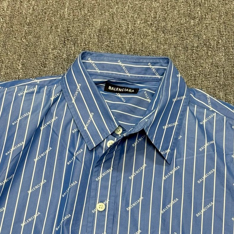 Balenciaga Balenciaga size 38 Blue and white stripes full printed log Size M / US 6-8 / IT 42-44 - 4 Thumbnail