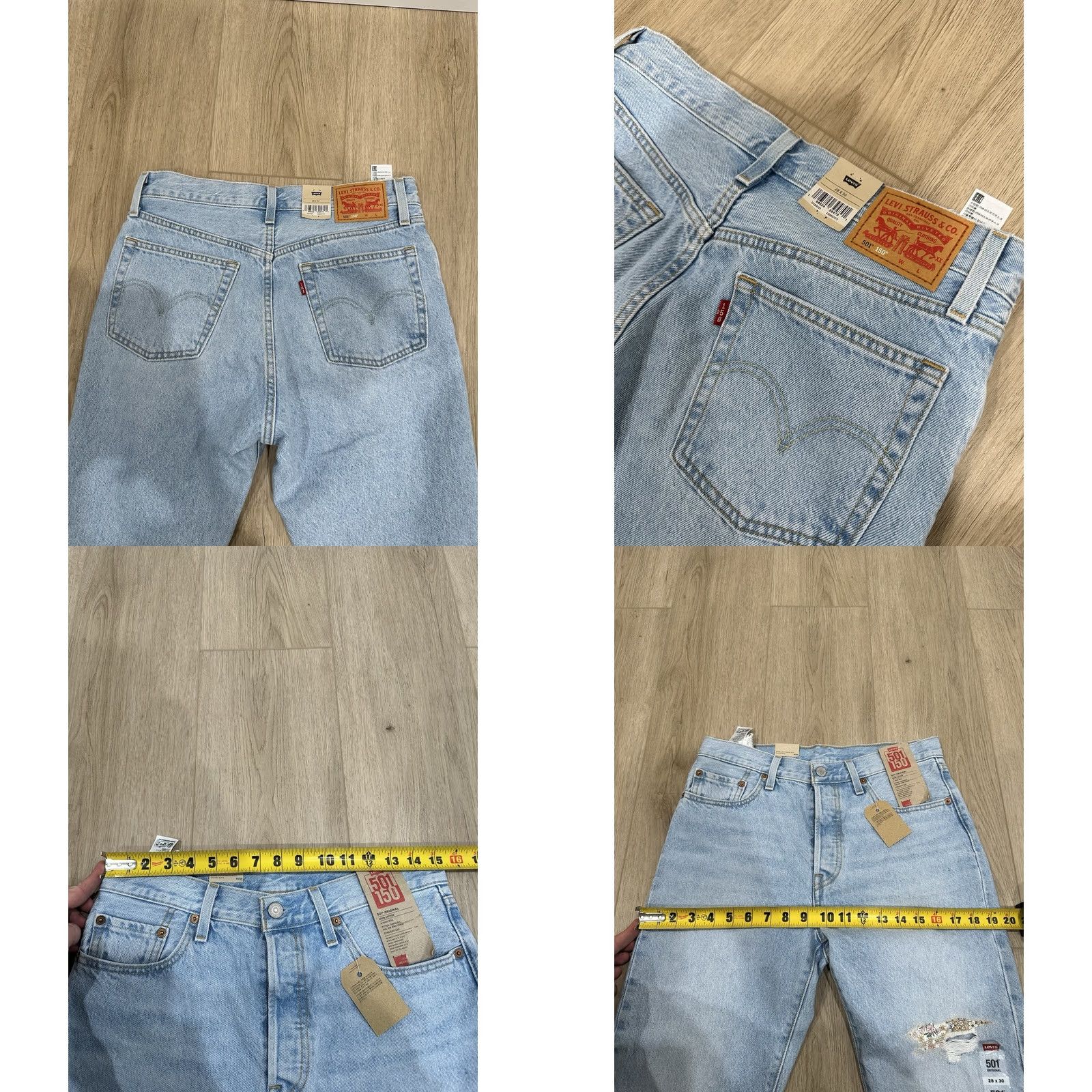 Levi's Levi's 501 Jeans Womens 30x29 Blue 150th Anniversary Distressed Button Fly NWT Size 30" / US 8 / IT 44 - 9 Thumbnail