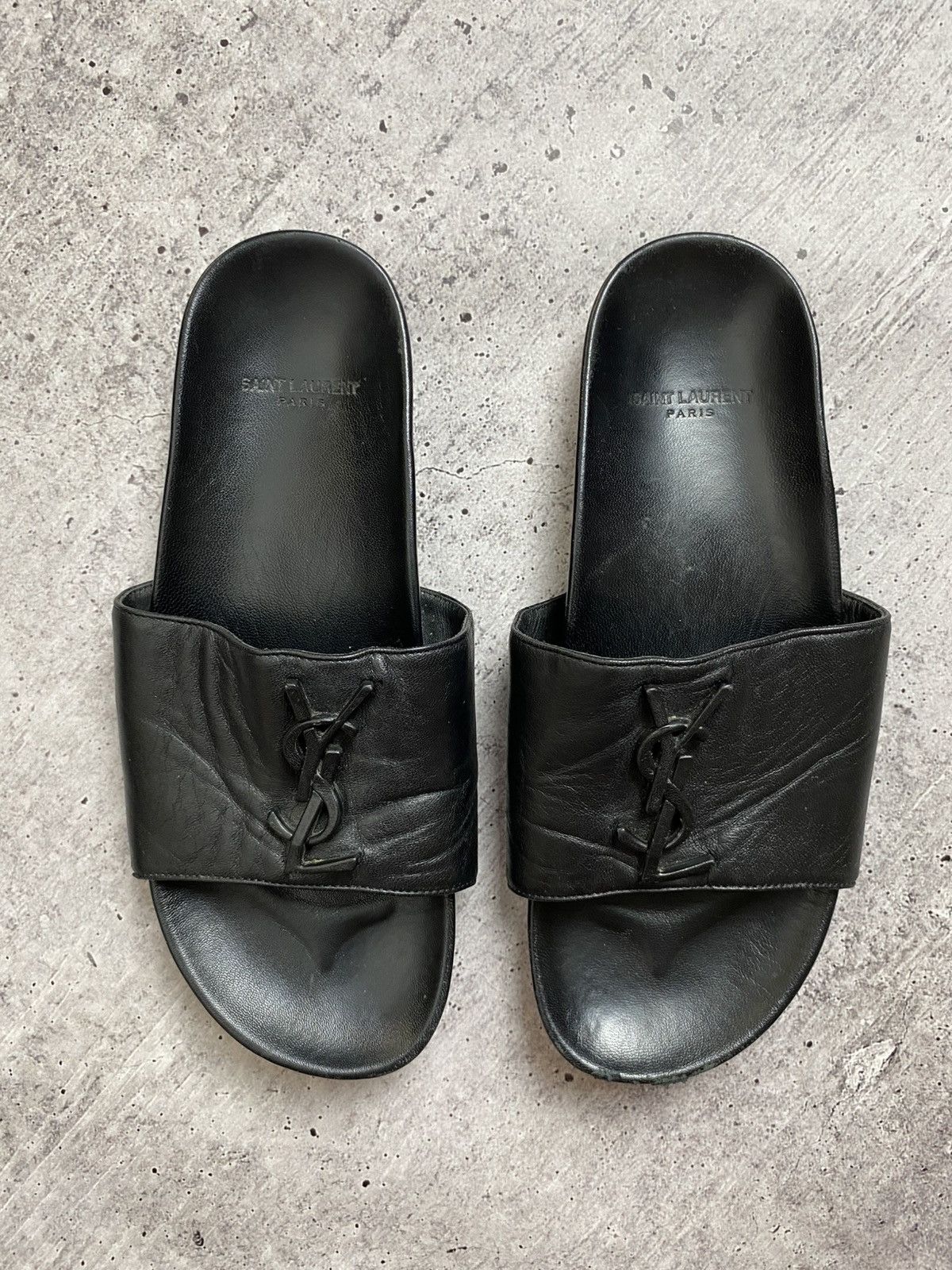 Saint Laurent Paris Saint Laurent Paris Leather Sandals Size US 7.5 / IT 37.5 - 1 Thumbnail