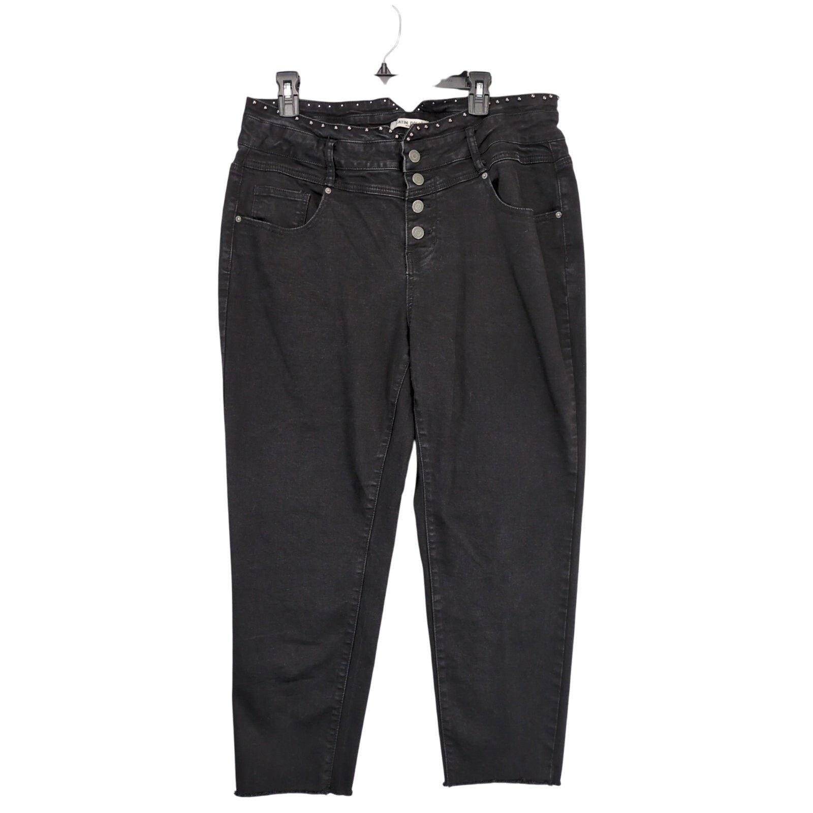 Other Satin Doll Women's 20 Stretch Black Denim Cropped Jeans Size 42" / US 20 - 1 Thumbnail