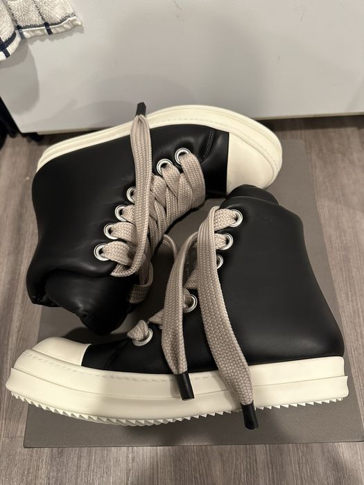 Rick Owens Rick Owens Padded Jumbo Lace Ramones High Black Milk Size 43 ...