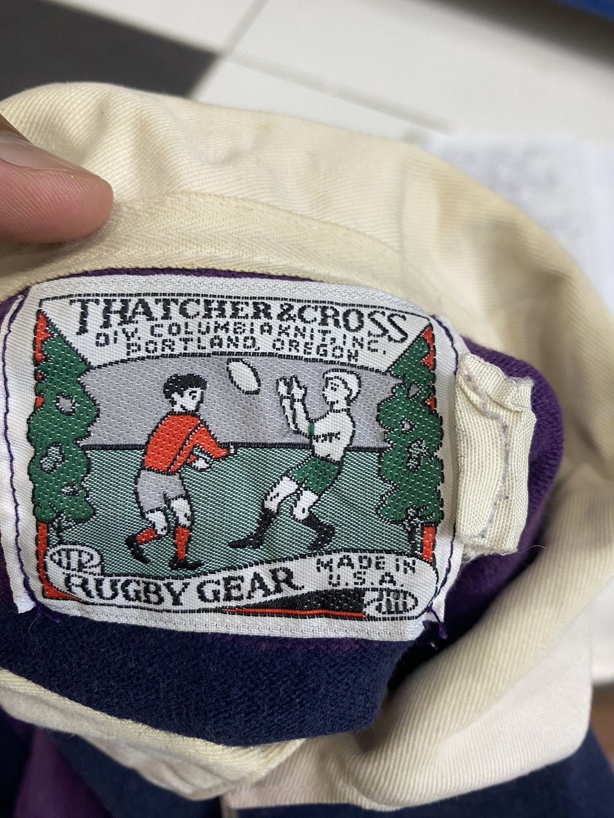 Vintage VINTAGE THATCHER & CROSS RUGBY TSHIRT Size US L / EU 52-54 / 3 - 6 Thumbnail