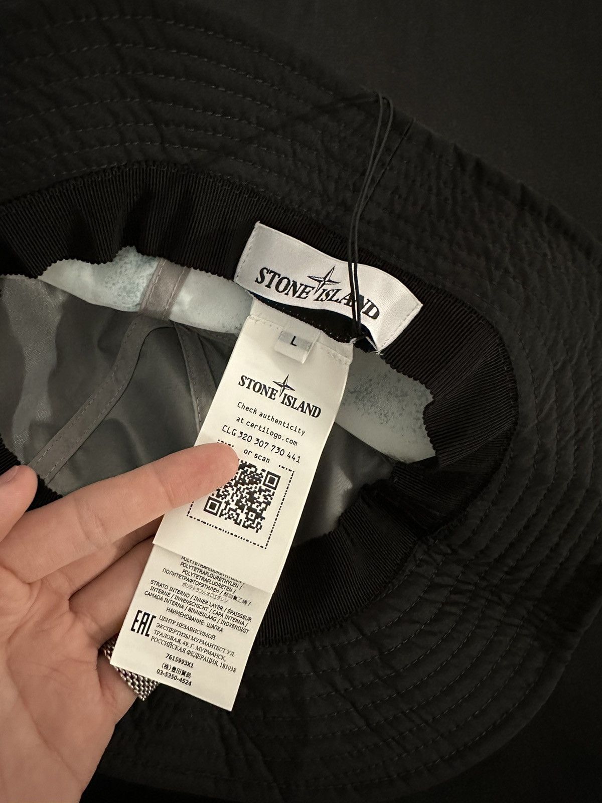 Goretex Stone Island Reversible Black Gore-Tex 3L Bucket Hat Size ONE SIZE - 5 Thumbnail
