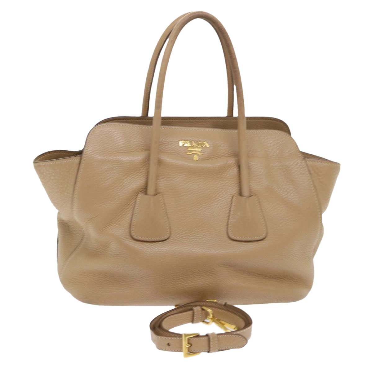 image of Prada Hand Bag Leather 2Way Brown Auth Bs7994, Women's