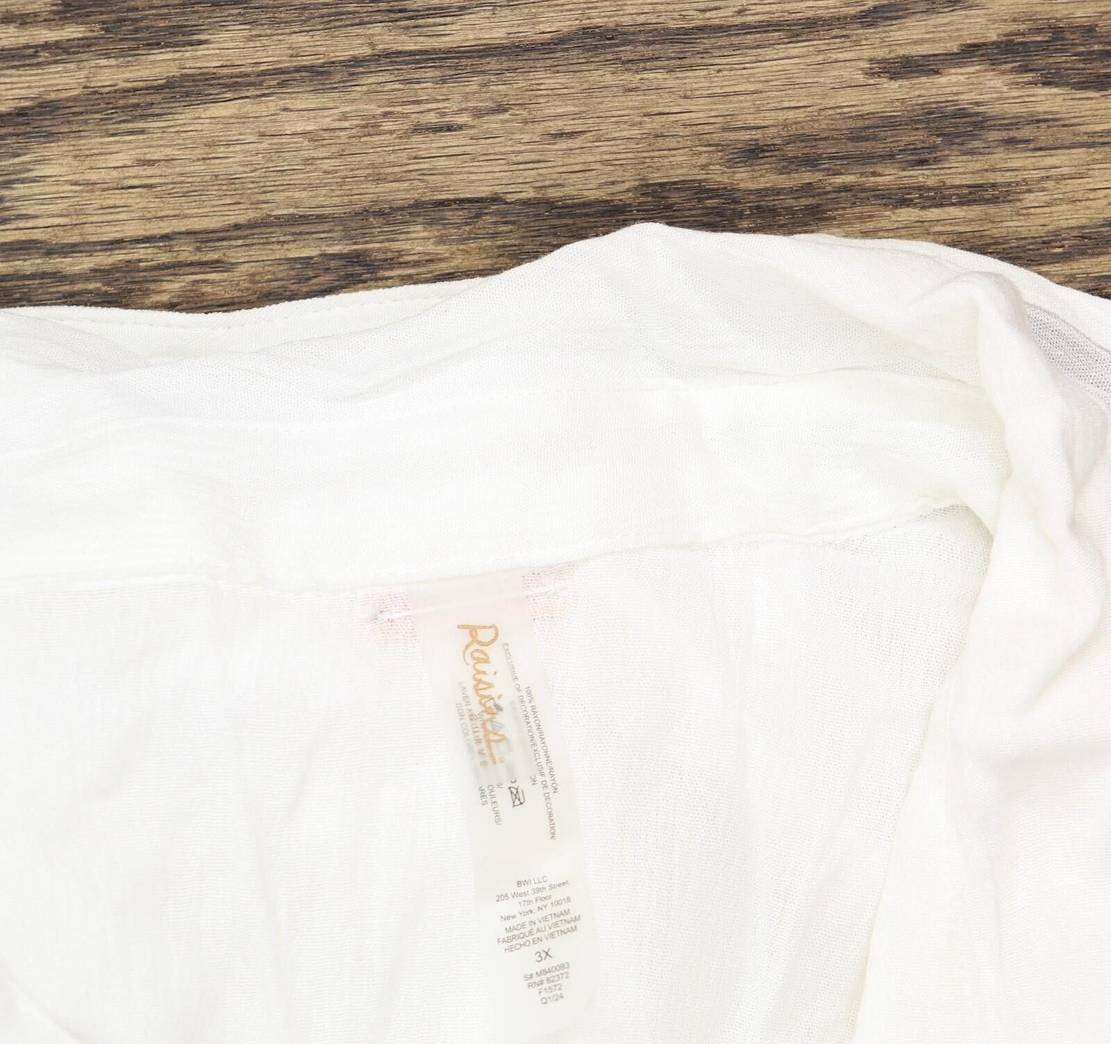 Other Raisins Vacay Button-up Shirt Cover Up M840093 White 3x Size ONE SIZE - 4 Thumbnail