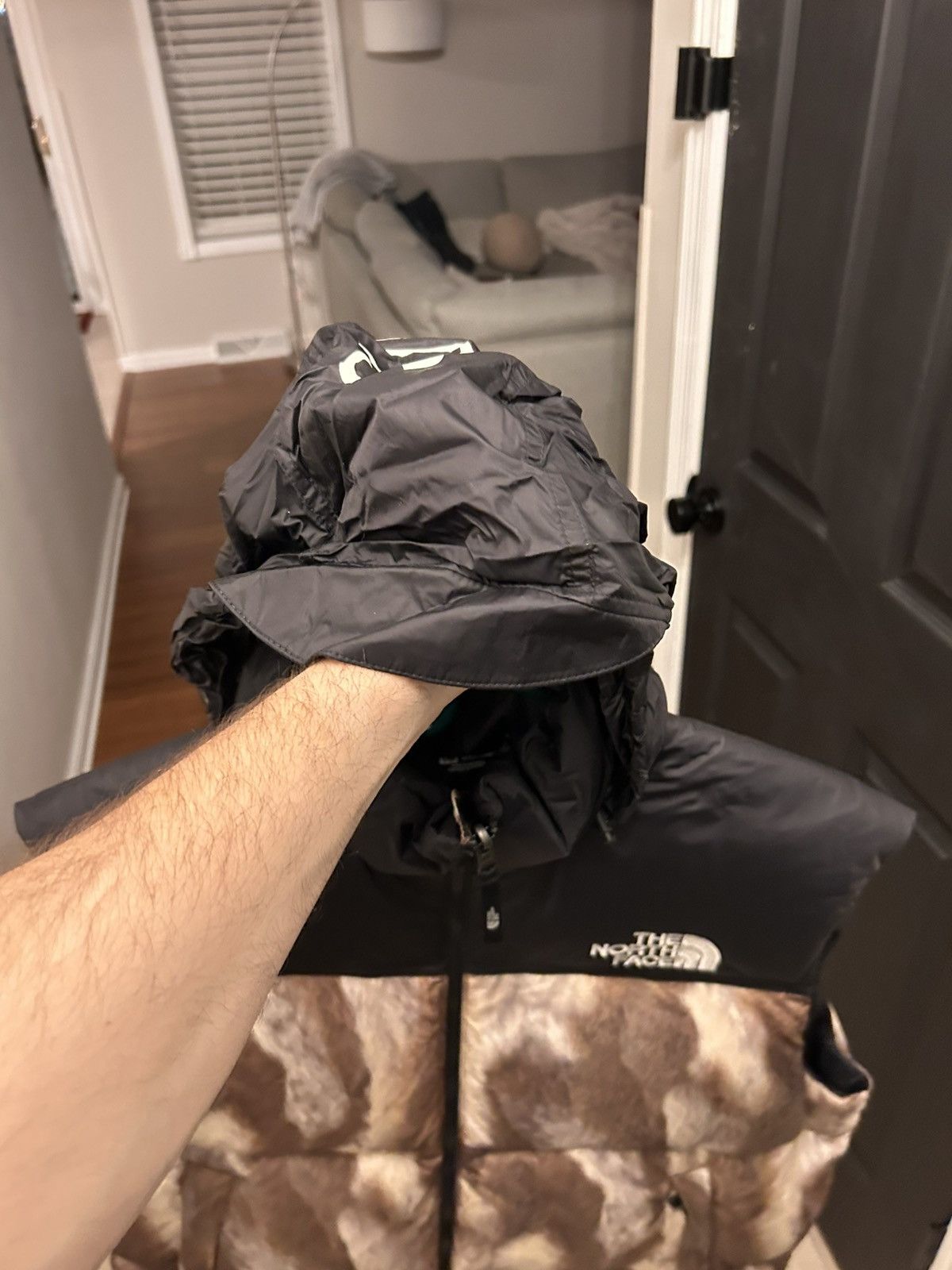 SUPREME x THE NORTH FACE Fur Print Nuptse Vest Sz L FW13