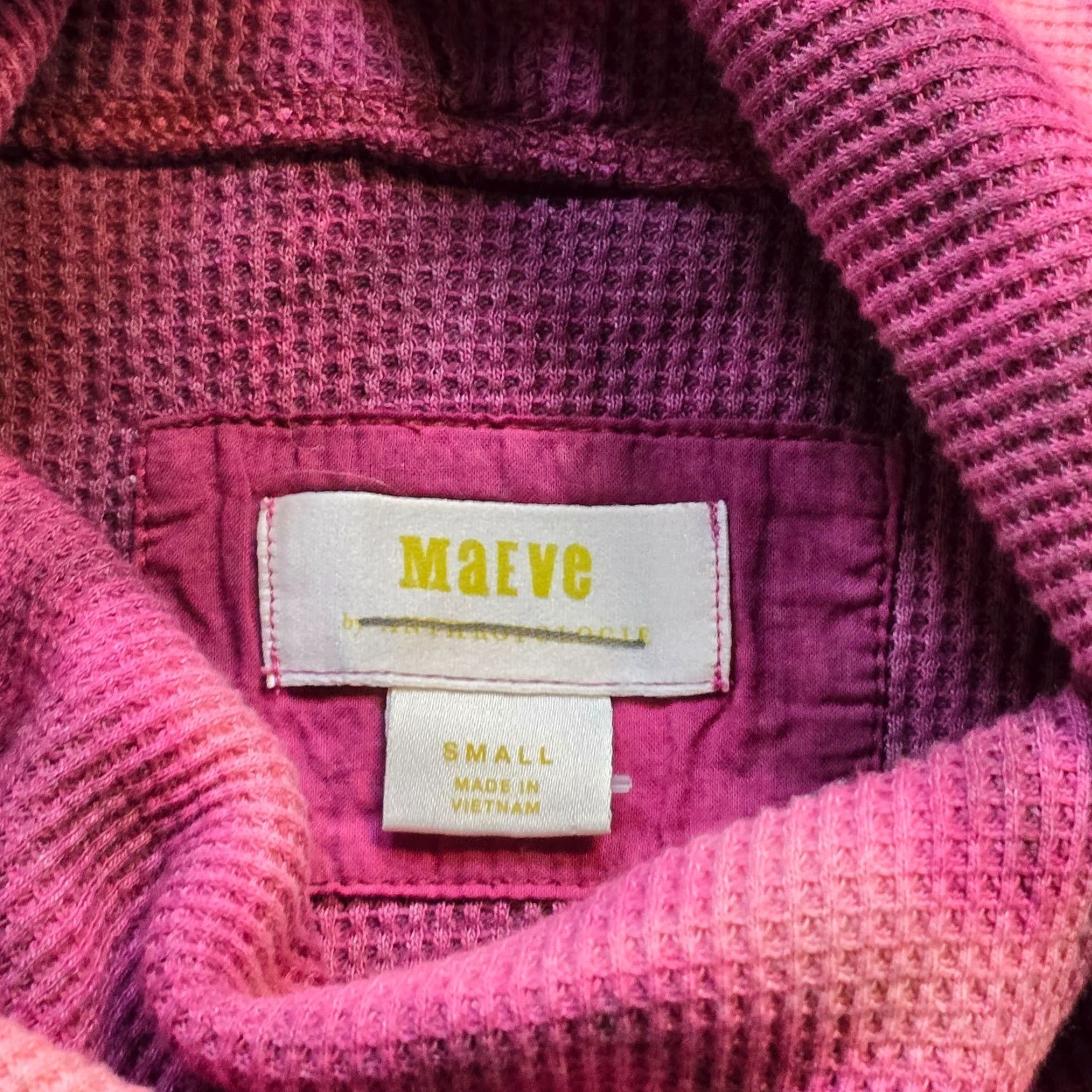 Vintage Maeve Anthropologie Top Shirt Womens Size S Pink Tie Dye Cowl Neck Casual Boho Knit Cotton Long Sleeve Fall Winter Spring Vintage: No Womens Size S / US 4 / IT 40 - 3 Thumbnail