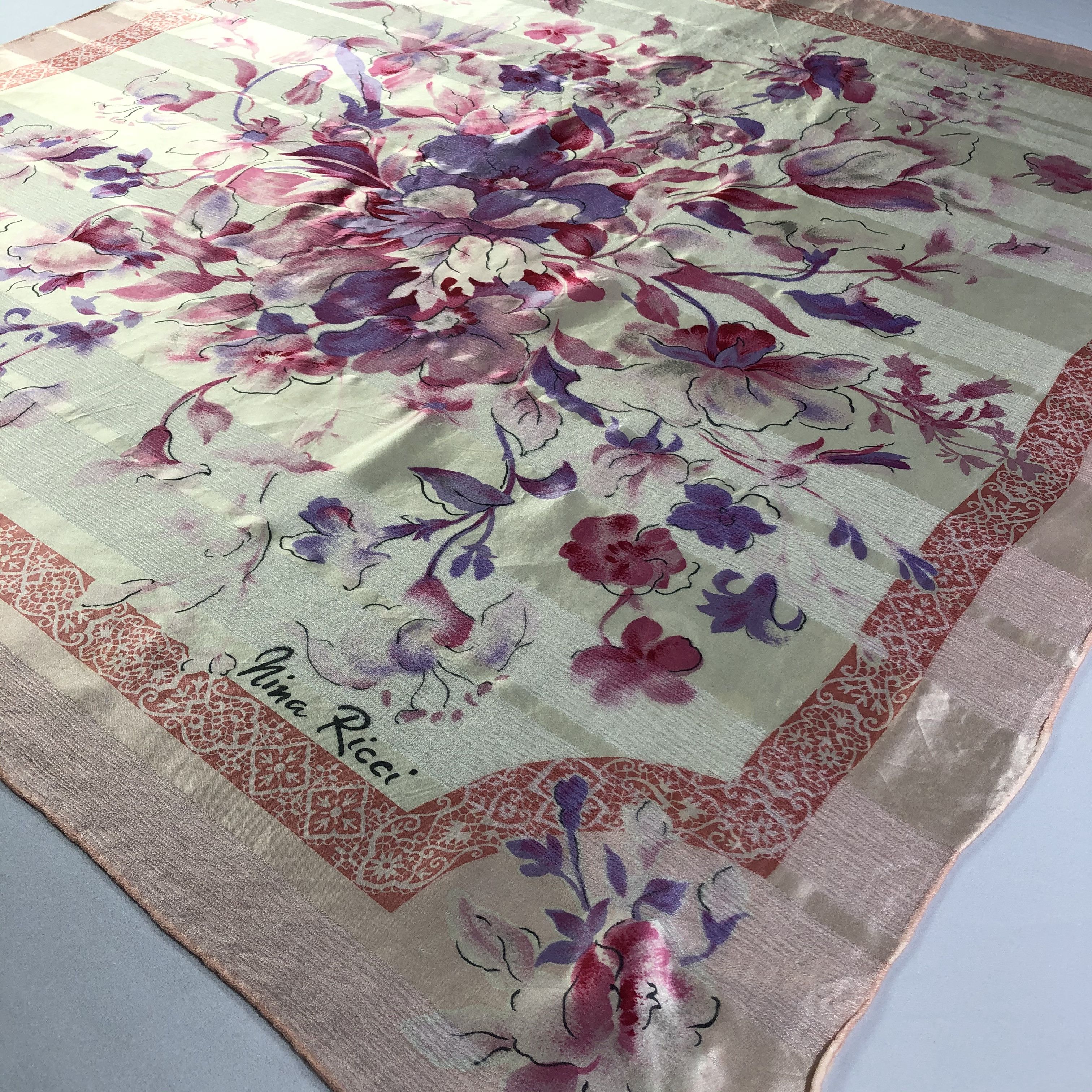 Nina Ricci × Vintage Vintage Nina Ricci Silk Scarf Size ONE SIZE - 3 Thumbnail