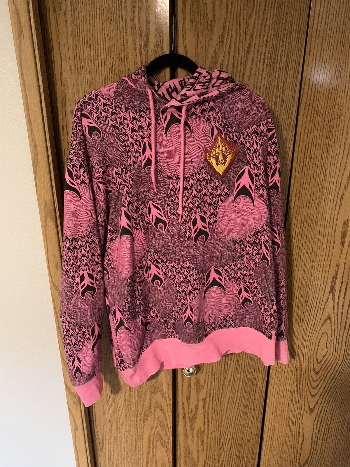 image of Palace X Suburban Bliss Hoodie Pink Xl, Men's