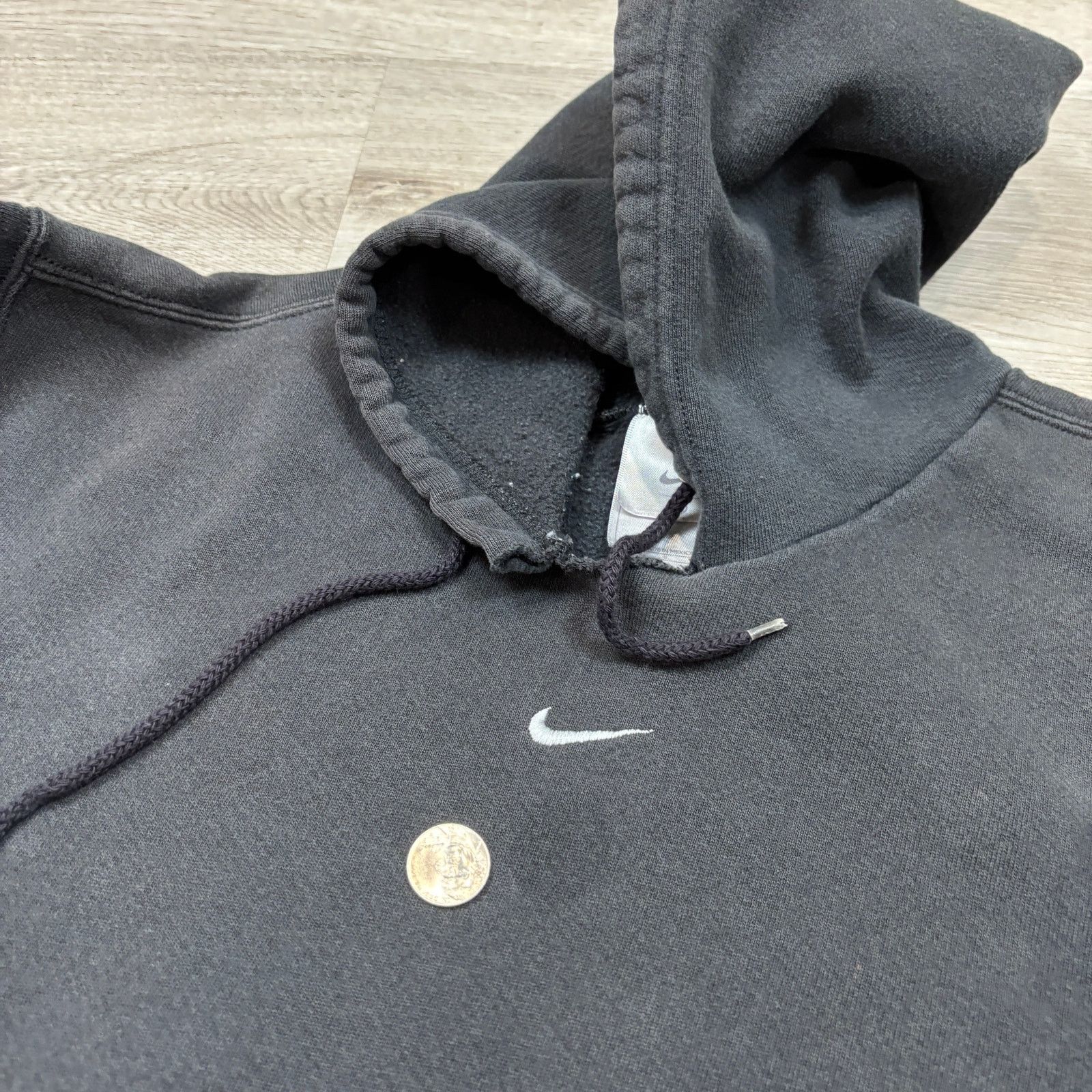 Nike × Vintage VTG Y2K Nike Silver Tag Center Swoosh Hoodie Pullover Mens L Size US L / EU 52-54 / 3 - 12 Thumbnail
