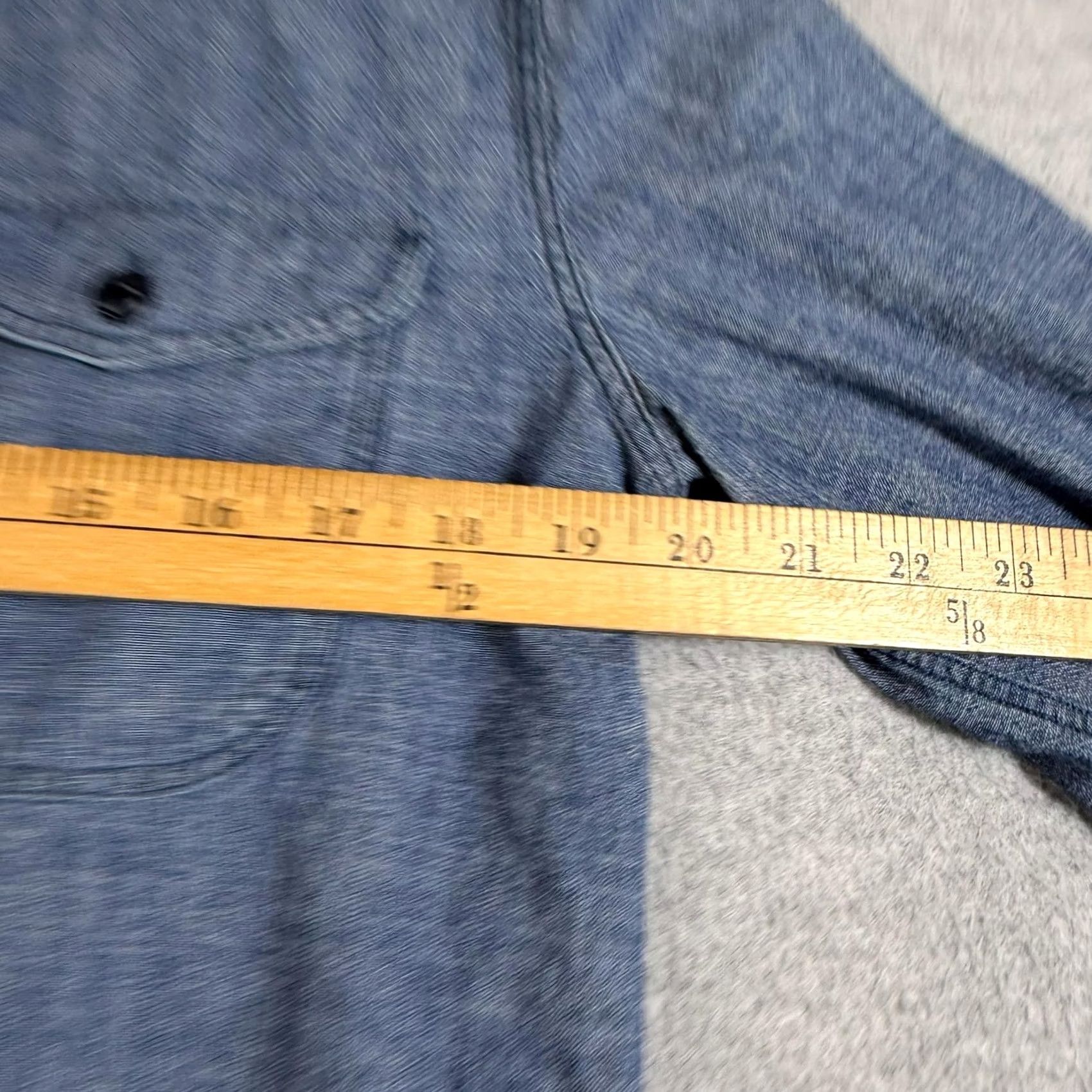 Outerknown Outerknown Shirt Mens L Blue Chambray Band Collar Button Pockets Heritage Size US L / EU 52-54 / 3 - 7 Thumbnail