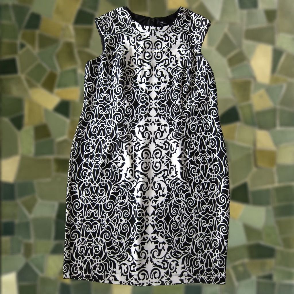 Vintage VINTAGE R&K Black White Floral Paisley Sleeveless Shift Sheath A-Line Tunic Dress 18W Size XXL / US 16-18 / IT 52-54 - 1 Thumbnail