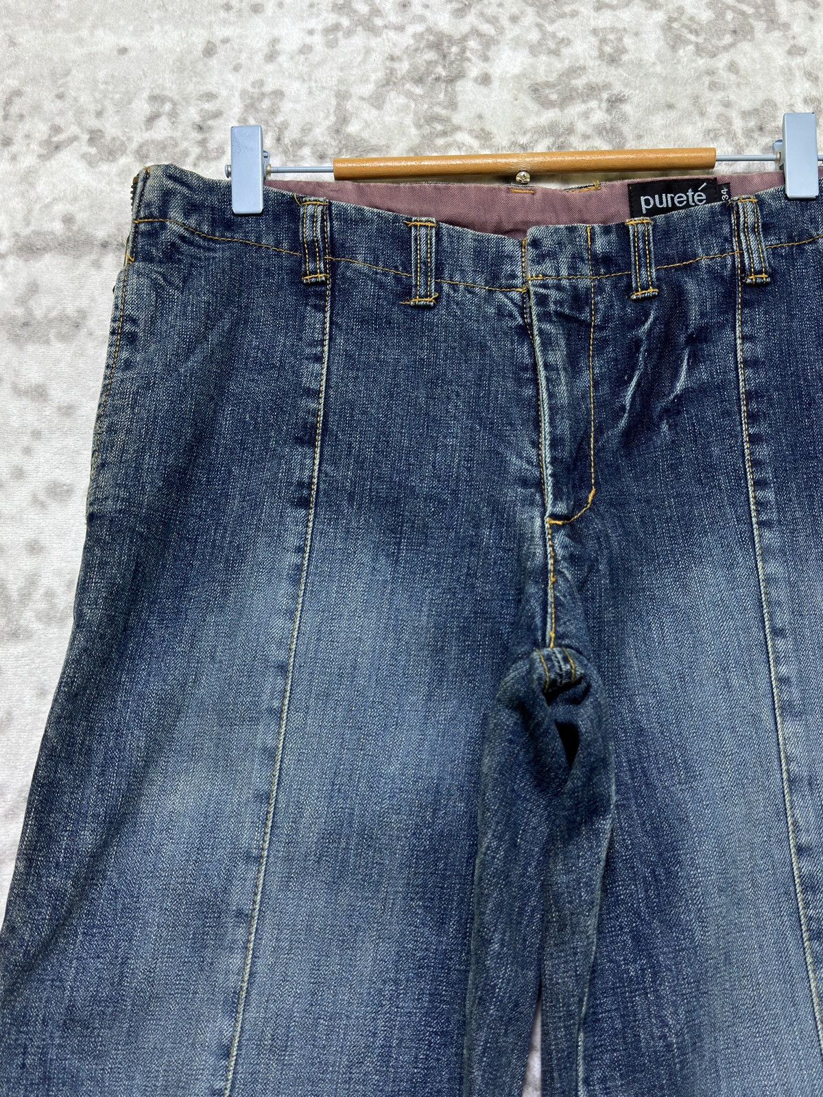 Japanese Brand Purete Equipment Zip Detail Denim Y2K Adjustable Straight Size US 34 / EU 50 - 4 Thumbnail