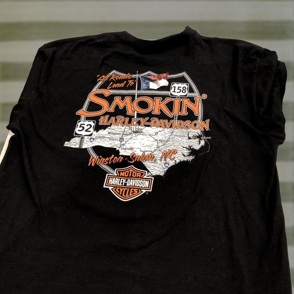 Harley Davidson VINTAGE Harley-Davidson T-Shirt XL Black Motorcycle Graphic Print Men Size US XL / EU 56 / 4 - 1 Thumbnail