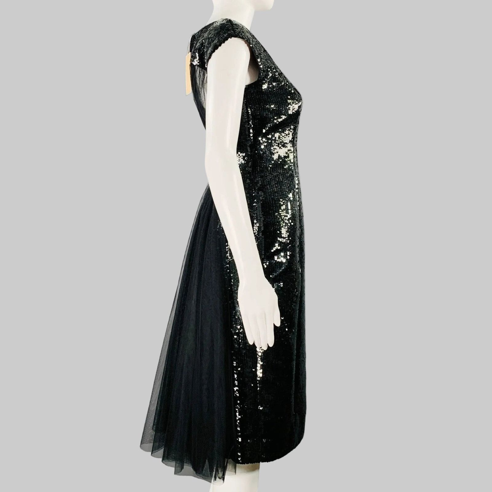 Michael Kors MICHAEL KORS Black Wool Silk Sequined Shift Dress Size XS / US 0-2 / IT 36-38 - 2 Thumbnail