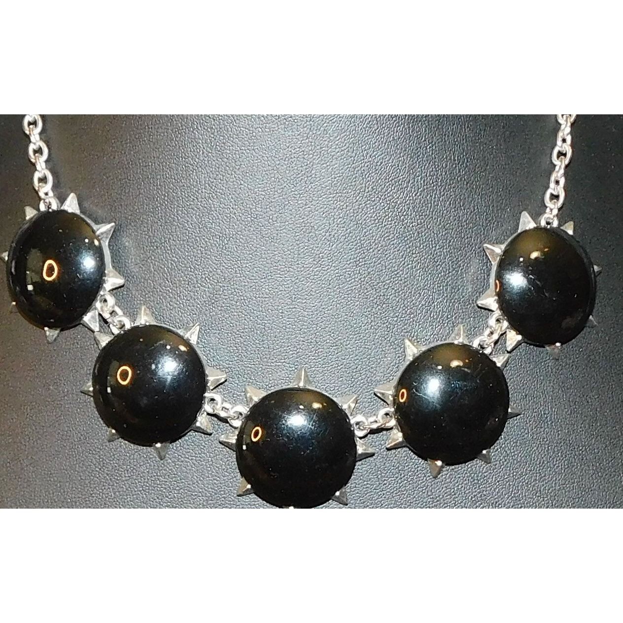 Other Gothic Punk Black Spiked Cabochon Necklace Size ONE SIZE - 6 Thumbnail