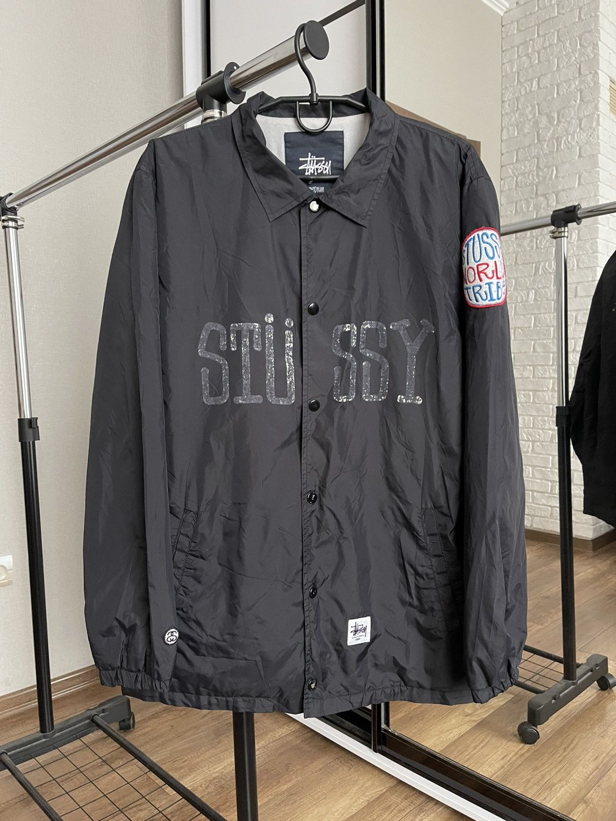 STUSSY　コーチジャケット　ナイロンジャケット　world　Tribe Stussy World Tribe Coach Jacket Vintage Distressed