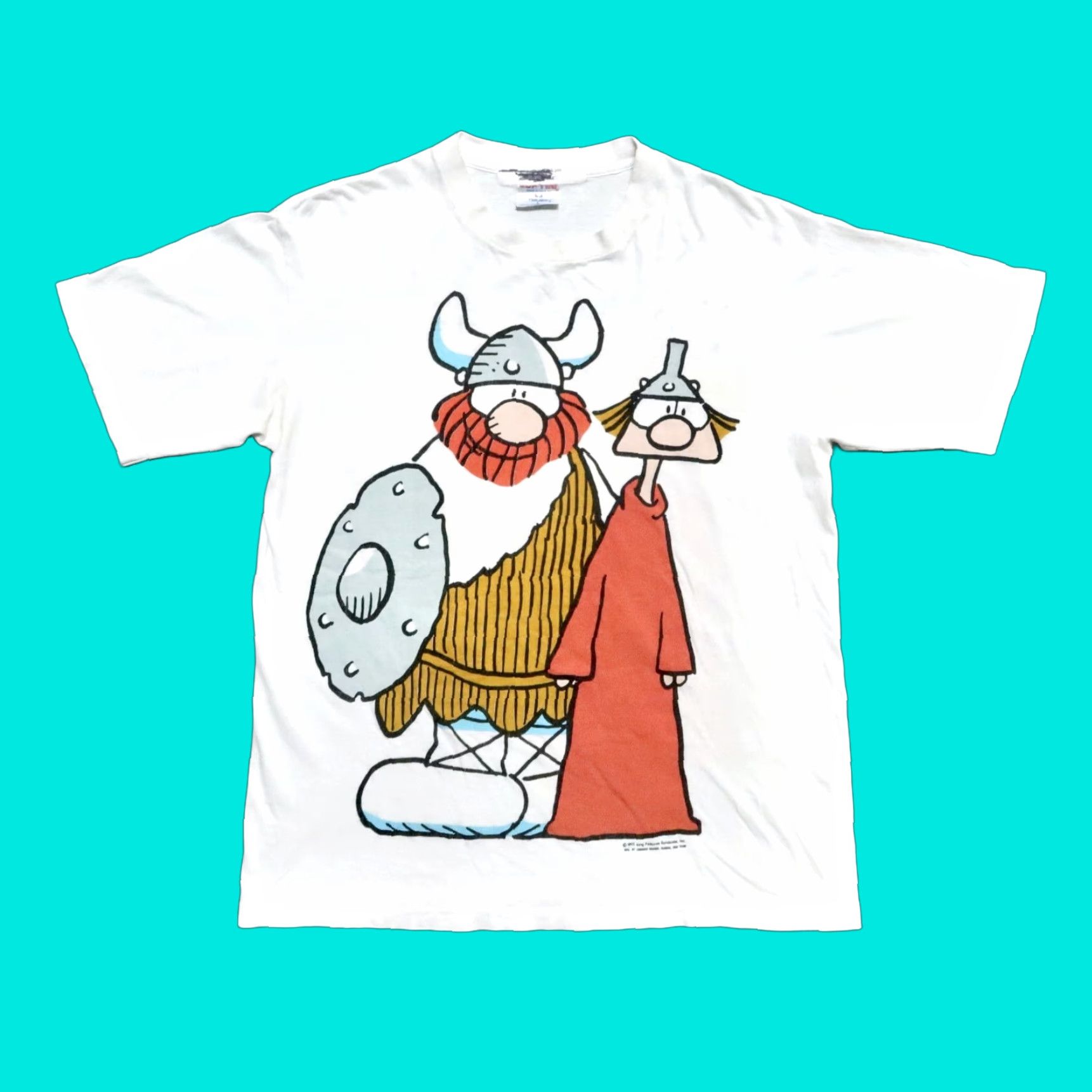 Vintage Vintage Hagar the Horrible Comic Strip Promo Art Shirt L White Men XS? Size US L / EU 52-54 / 3 - 1 Thumbnail