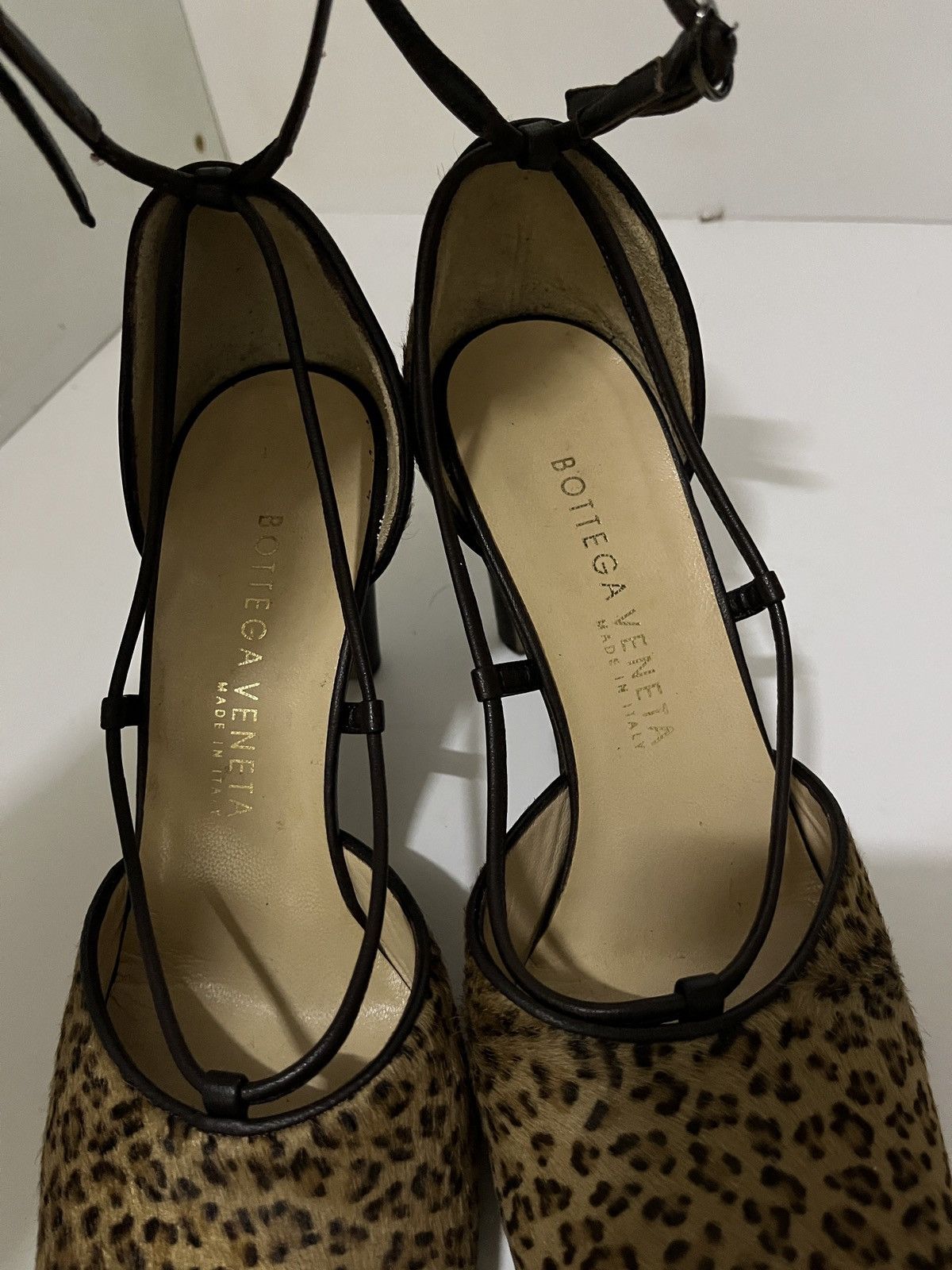 Bottega Veneta Bottega Veneta Brown Calf Hair Leopard Ankle Strap Size US 7 / IT 37 - 5 Thumbnail
