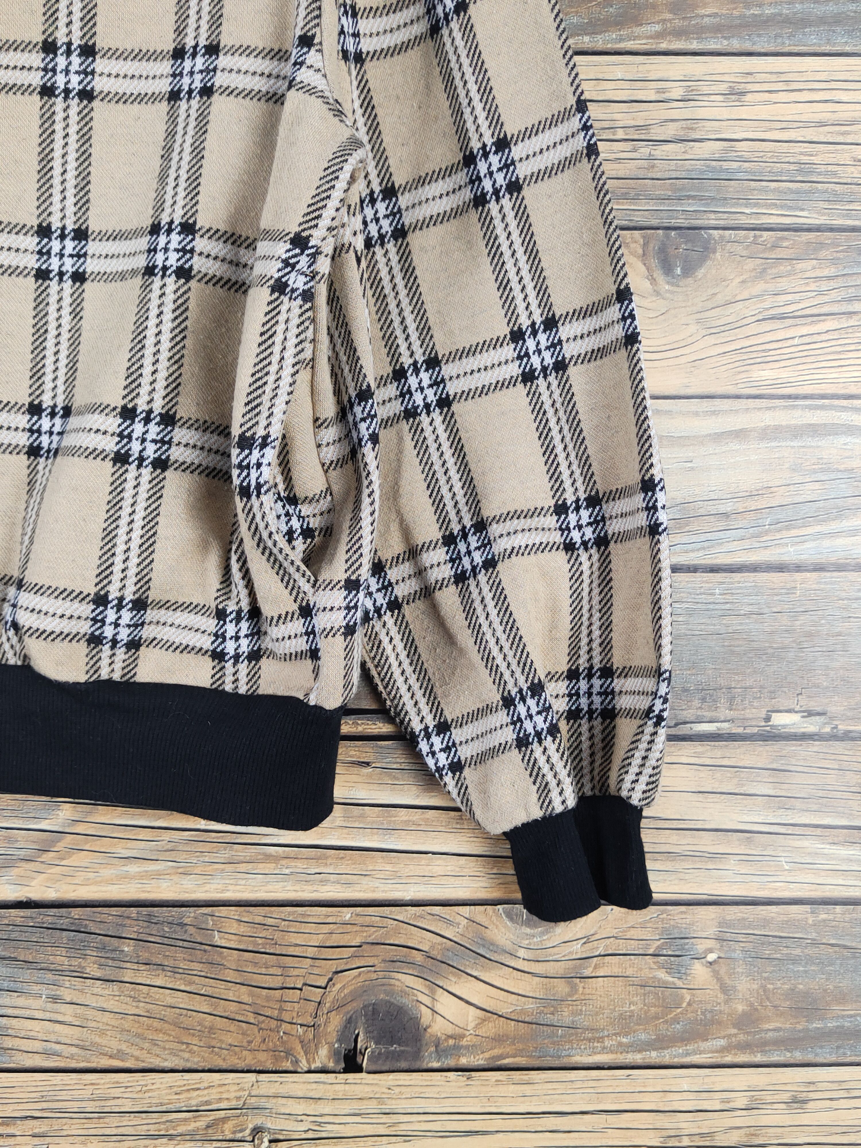Homespun Knitwear × Japanese Brand × Vintage Bliatorm Light Brown checkered Sweaters # W1337 Size US S / EU 44-46 / 1 - 6 Thumbnail