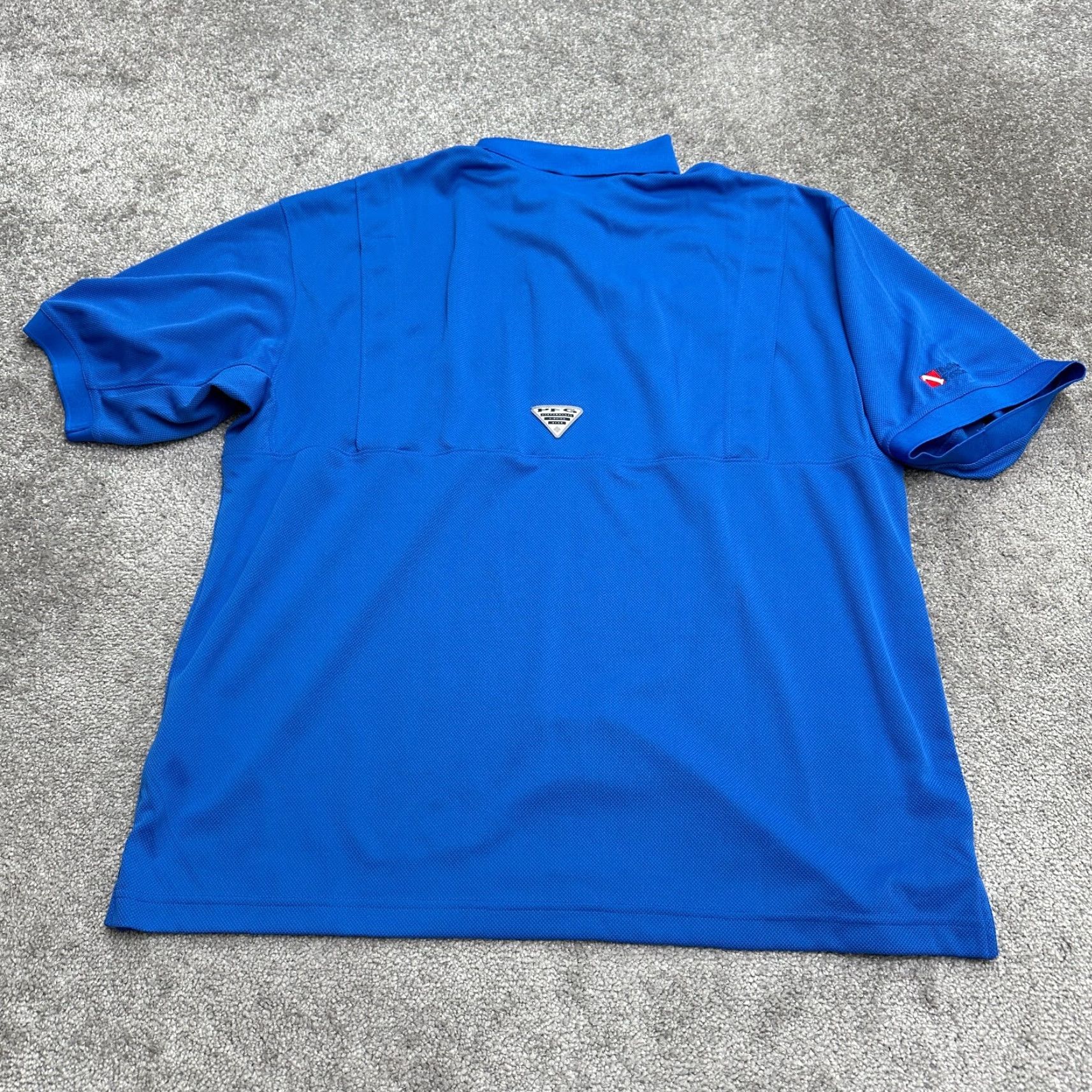 Vintage Columbia Shirt Mens XL Blue PFG Omni Shade Perfect Cast Fish Polo Short Sleeve Outdoor Sports Mens Size US XL / EU 56 / 4 - 2 Thumbnail