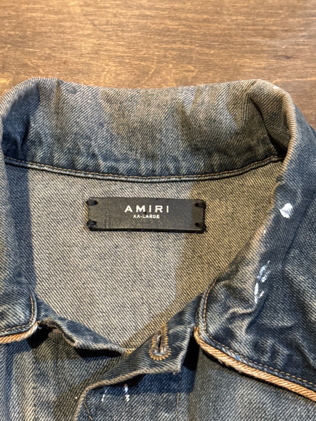 Amiri Amiri Mens Paint Splatter Denim Trucker Jacket Size US L / EU 52-54 / 3 - 6 Thumbnail