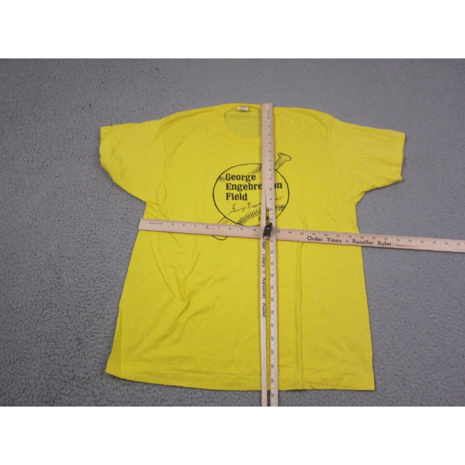 Vintage VINTAGE Screen Star Baseball Shirt Mens L Yellow 80s Made in USA Field Logo Short Sleeve Crew Neck Cotton Polyester Knit 2-3 Day Ships Mens Size US L / EU 52-54 / 3 - 7 Thumbnail