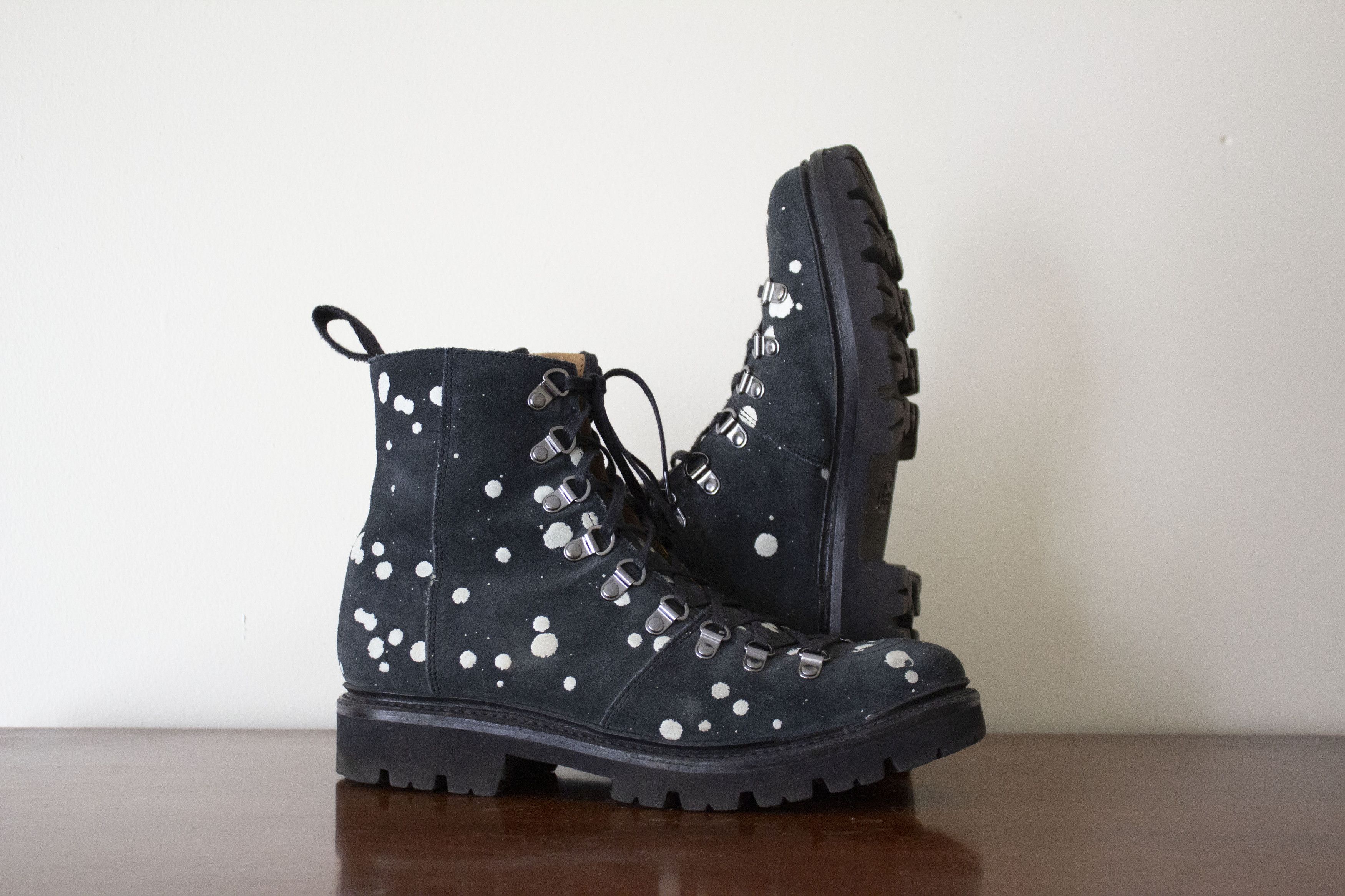 Grenson Grenson Paint Splatter Blue Suede Nanette Hiker Boot Size US 10 / IT 40 - 2 Thumbnail