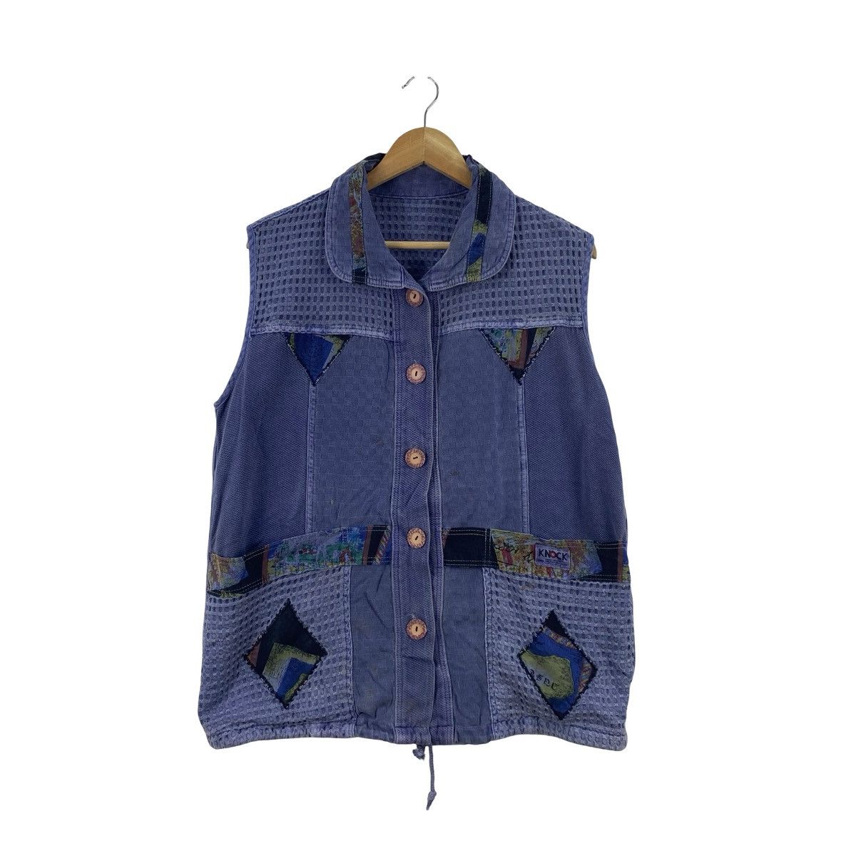 Vintage Vintage KNOCK Japan Style Patchwork Sleeveless Waffle Size XL / US 12-14 / IT 48-50 - 3 Thumbnail