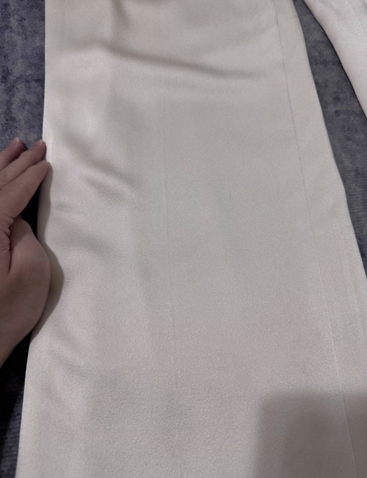 Saint Laurent Paris SLP 23SS Satin Off-White Straight Flared Tailored Pants Size US 32 / EU 48 - 3 Thumbnail