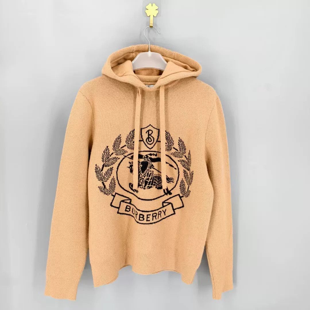 Burberry Burberry Logo Hooded Sweater Men's Beige Size US M / EU 48-50 / 2 - 1 Thumbnail