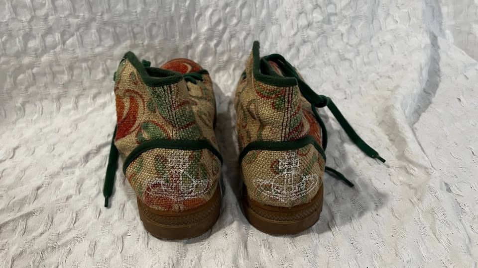 Vivienne Westwood Vivienne Westwood Beige Woven Floral Simian Sneakers Size US 10 / EU 43 - 3 Thumbnail