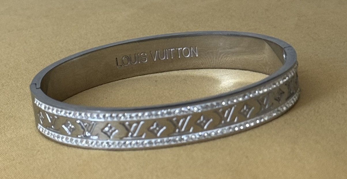Other 316L Stainless Steel Monogram Bangle Bracelet Silver Size ONE SIZE - 1 Thumbnail