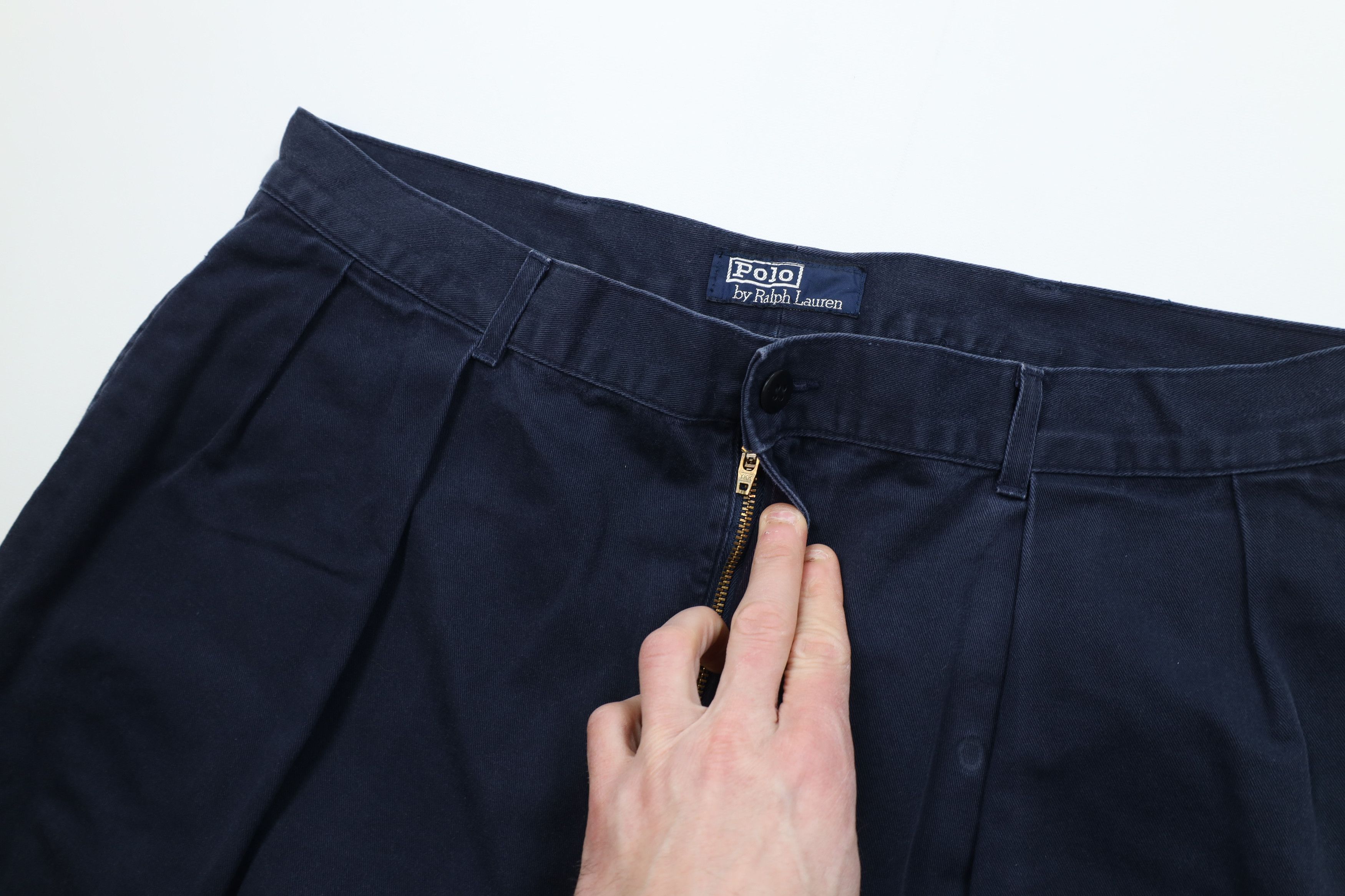 Vintage 80s 90s Ralph Lauren Chino Pants Navy Blue Cotton
